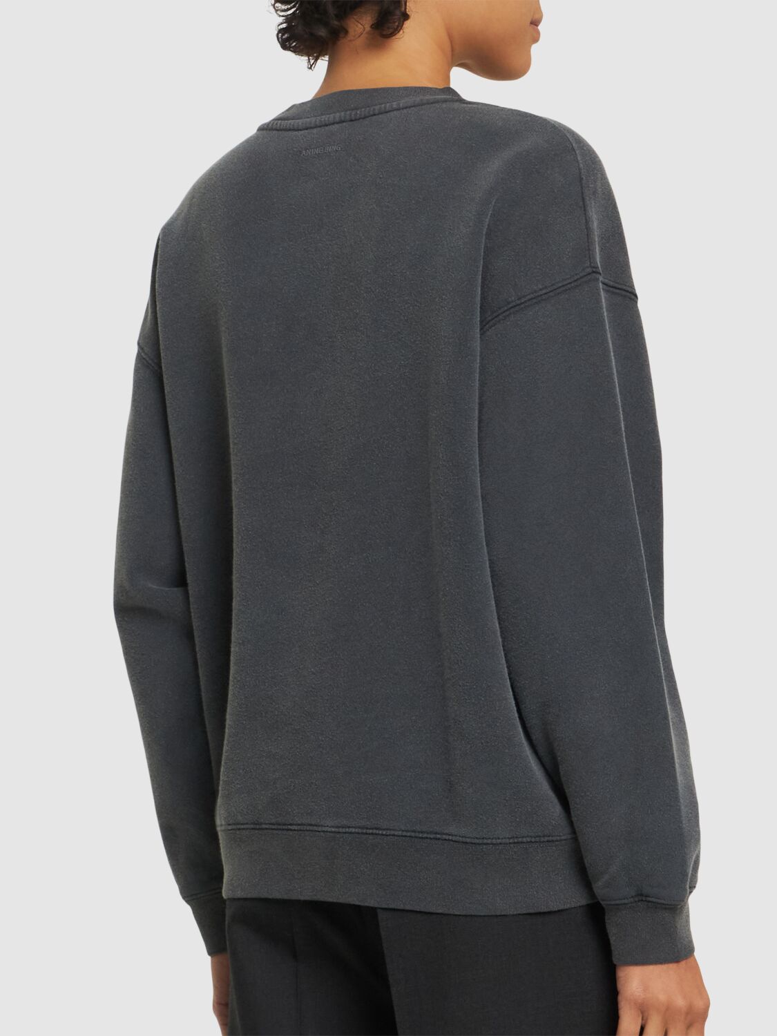 ANINE BING SPENCER HEARTS LOGO COTTON SWEATSHIRT 