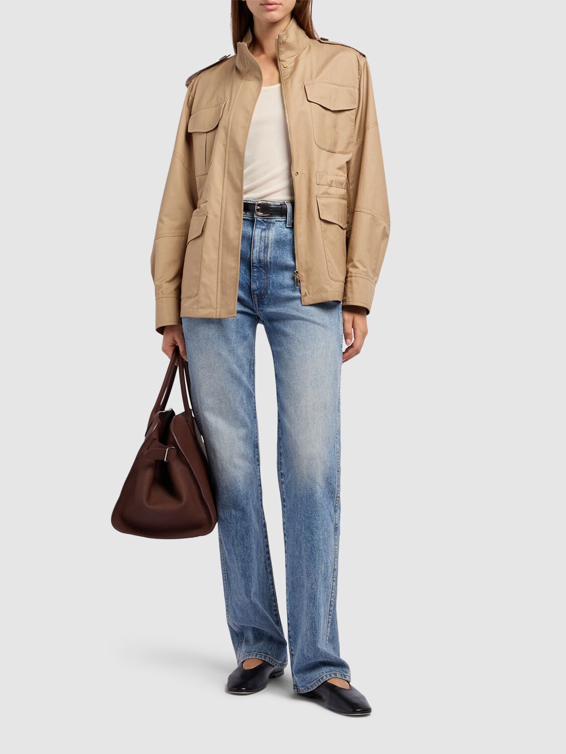 Shop 's Max Mara Leila Cotton Blend Twill Jacket In Camel