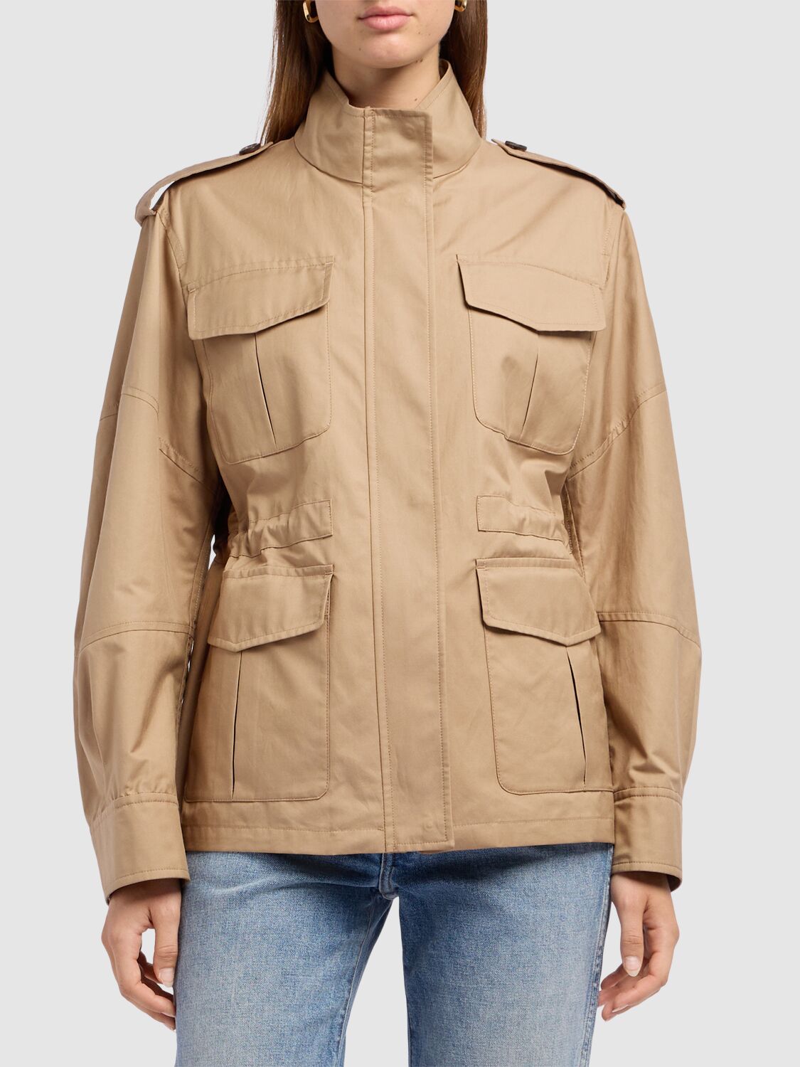 Shop 's Max Mara Leila Cotton Blend Twill Jacket In Camel