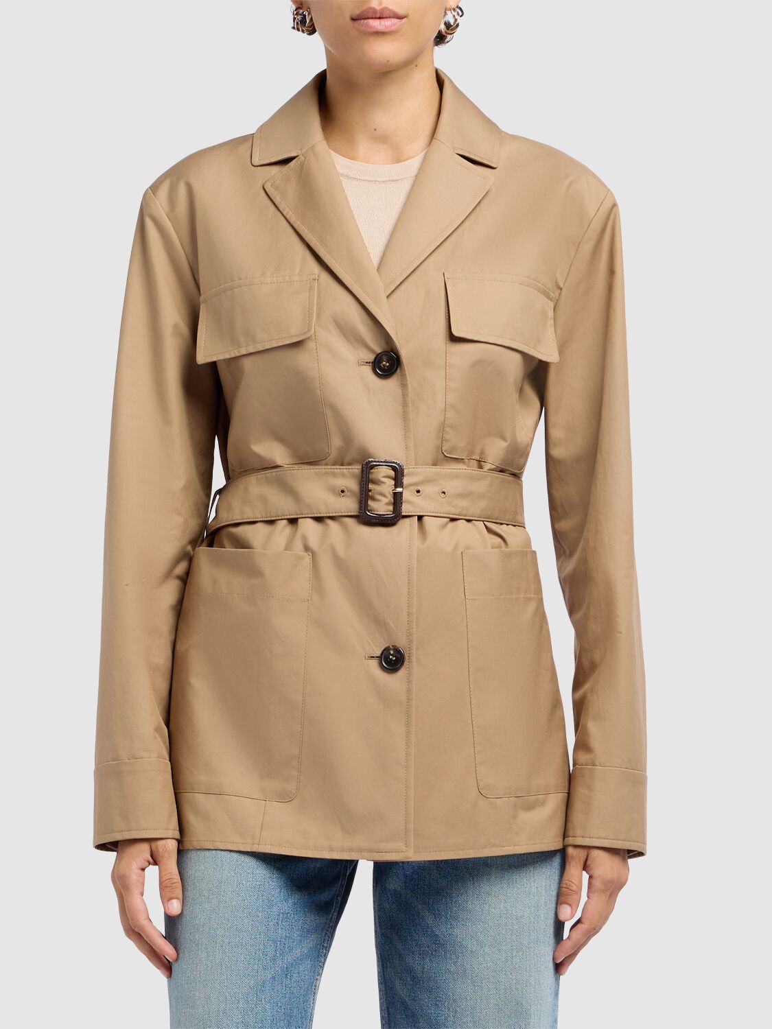 's Max Mara Giulia Twill Belted Jacket In Camel