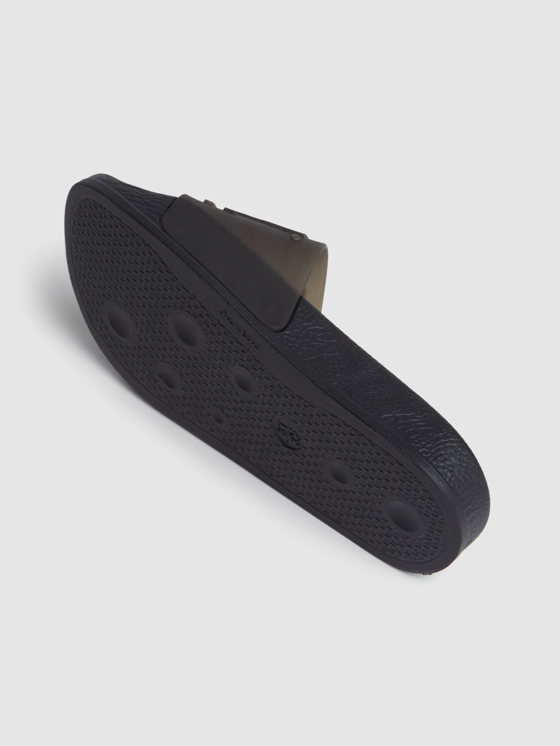 Diesel Logo Rubber Slide Sandals In Black