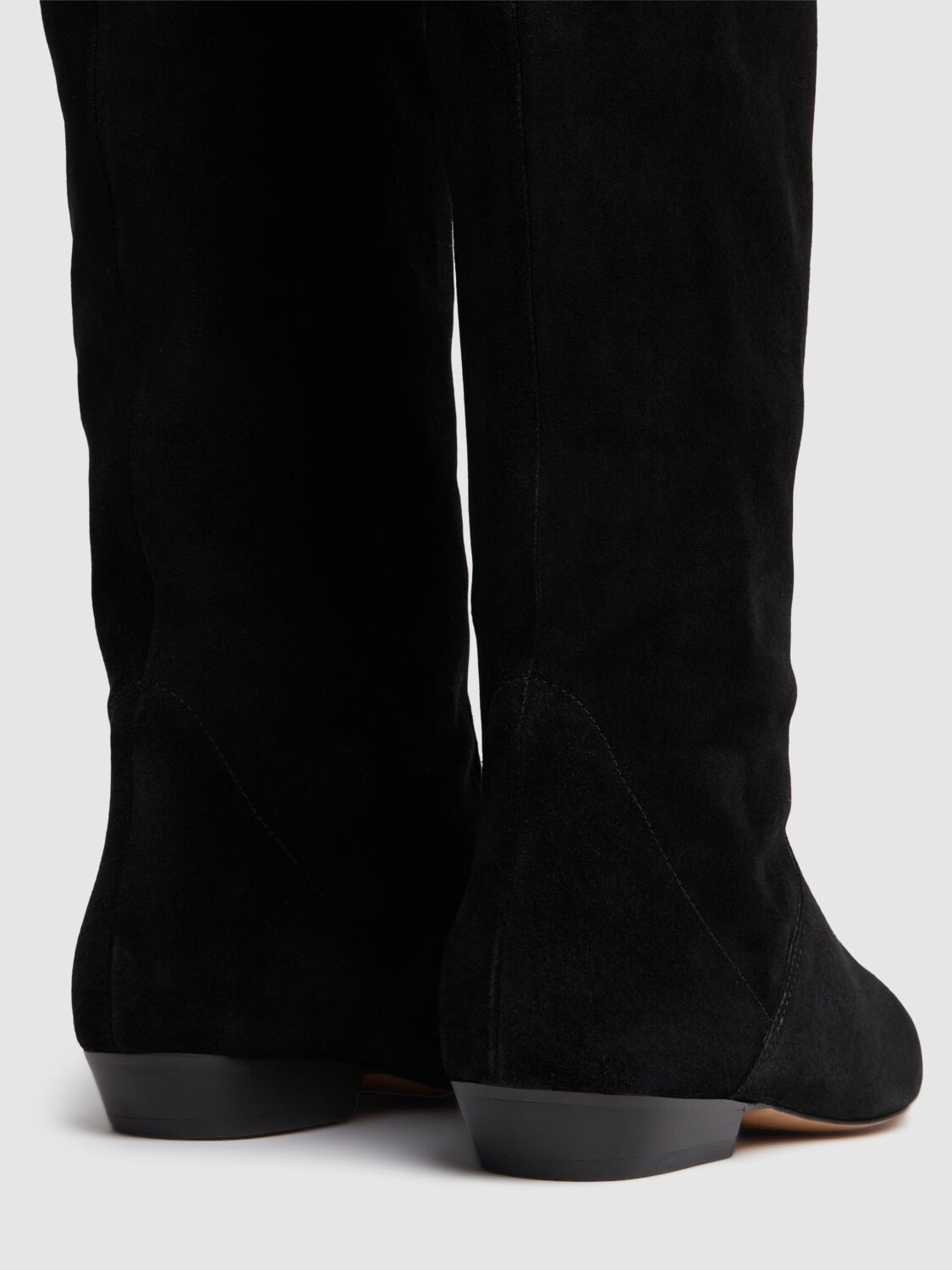 Shop Isabel Marant 10mm Sayla-gb Suede Tall Boots In Black