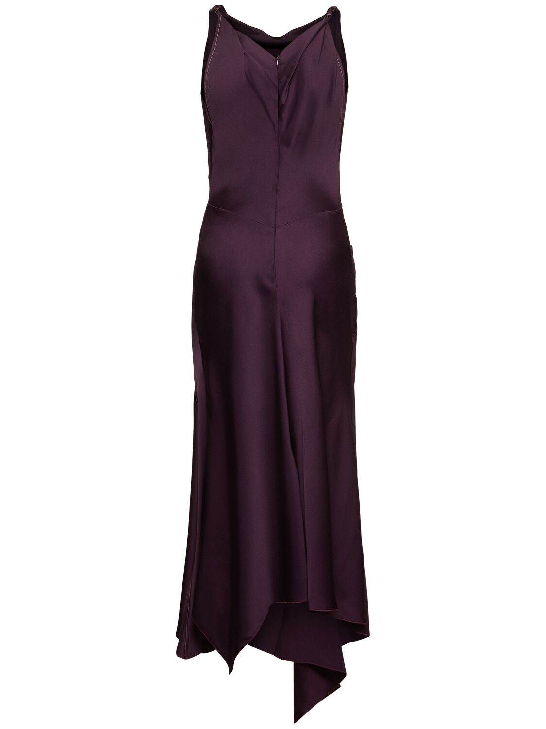 VICTORIA BECKHAM DRAPED CREPE SATIN MIDI DRESS 