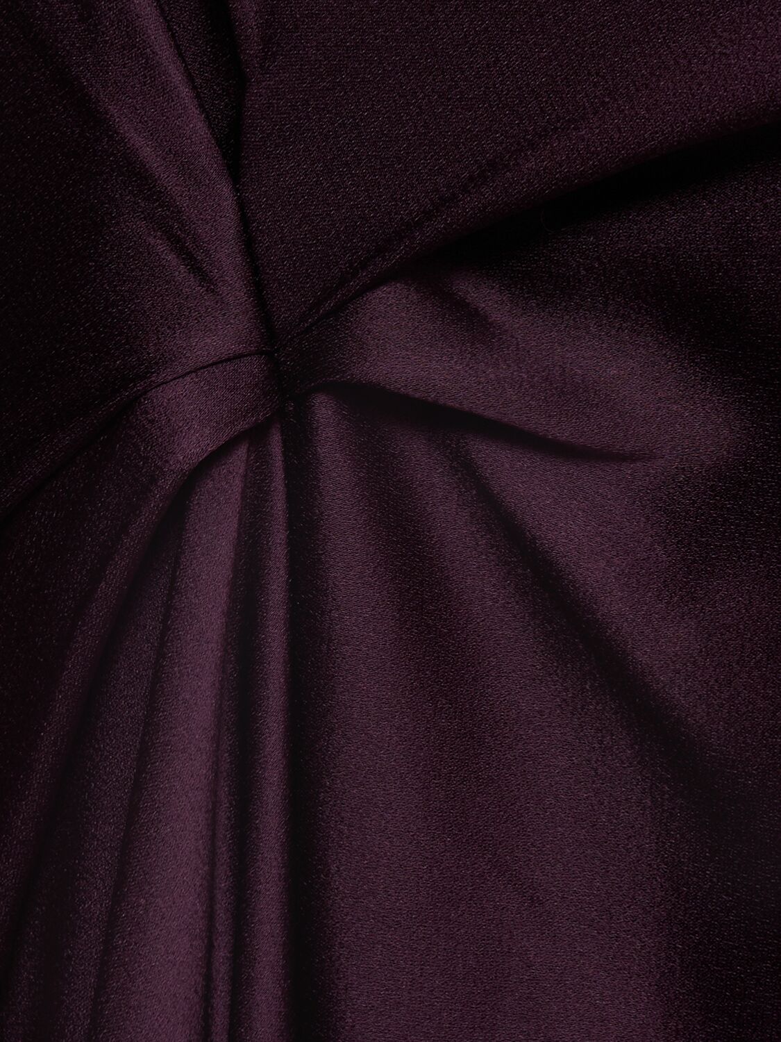 Shop Victoria Beckham Draped Crepe Satin Midi Dress In Burgundy