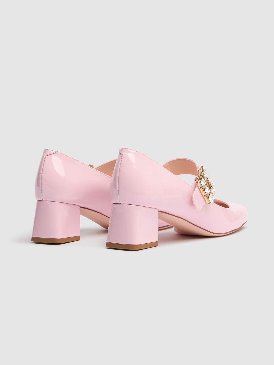 Roger Vivier 45mm Belle Vivier Patent Leather Pumps In Pink