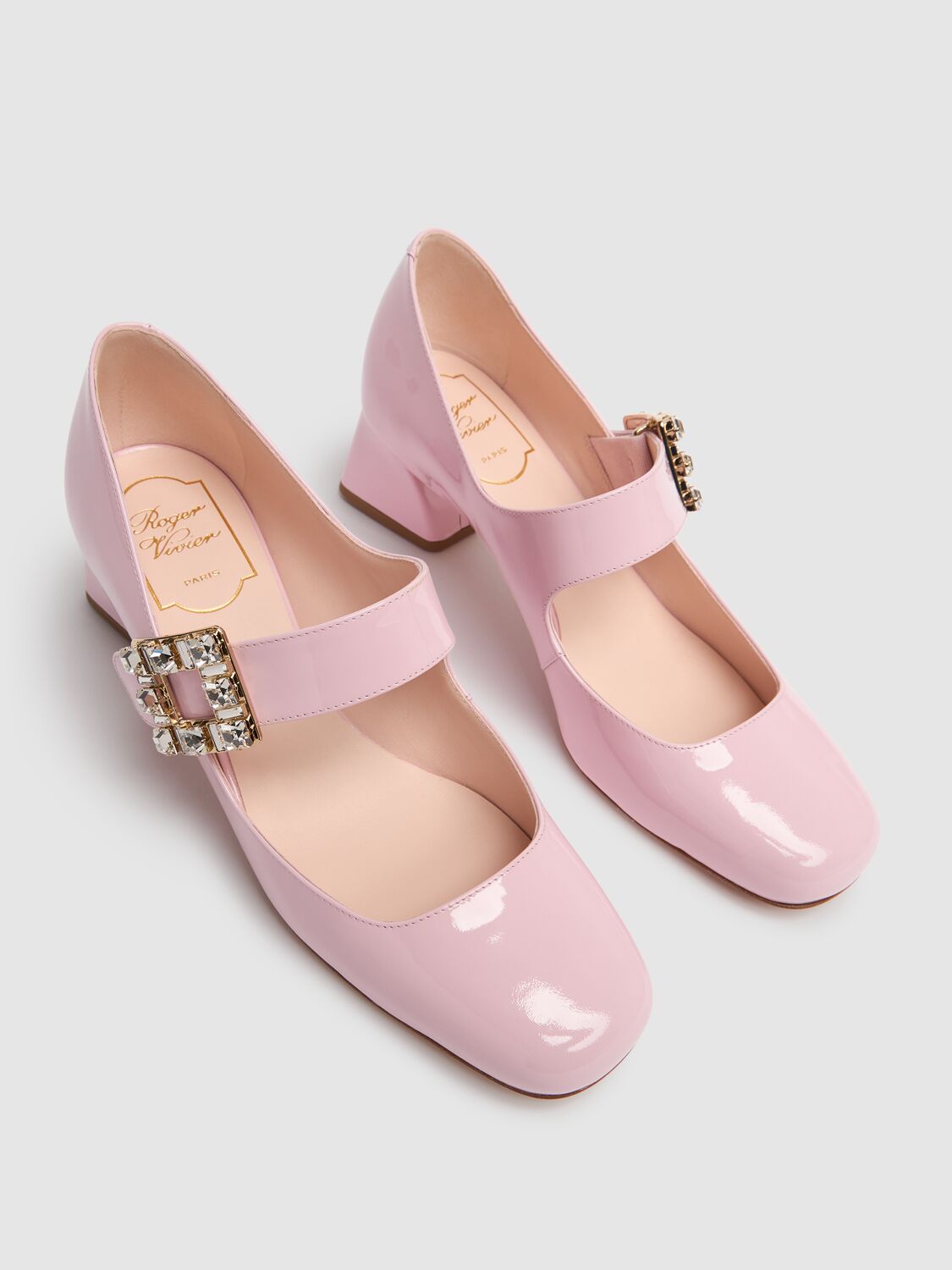 Roger Vivier 45mm Belle Vivier Patent Leather Pumps In Pink