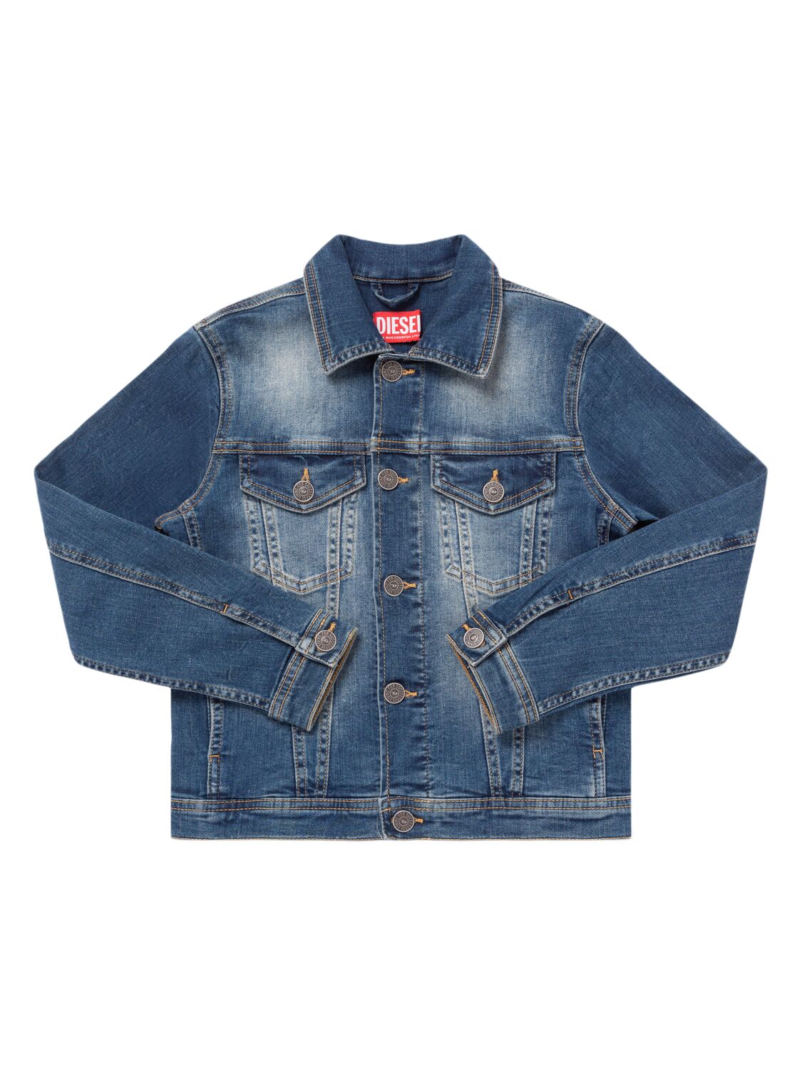 Diesel Stretch Cotton Denim Jacket In Blue