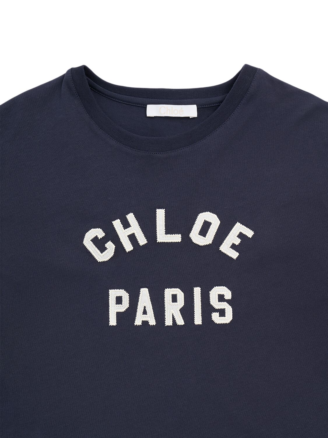 CHLOÉ EMBROIDERED COTTON T-SHIRT 