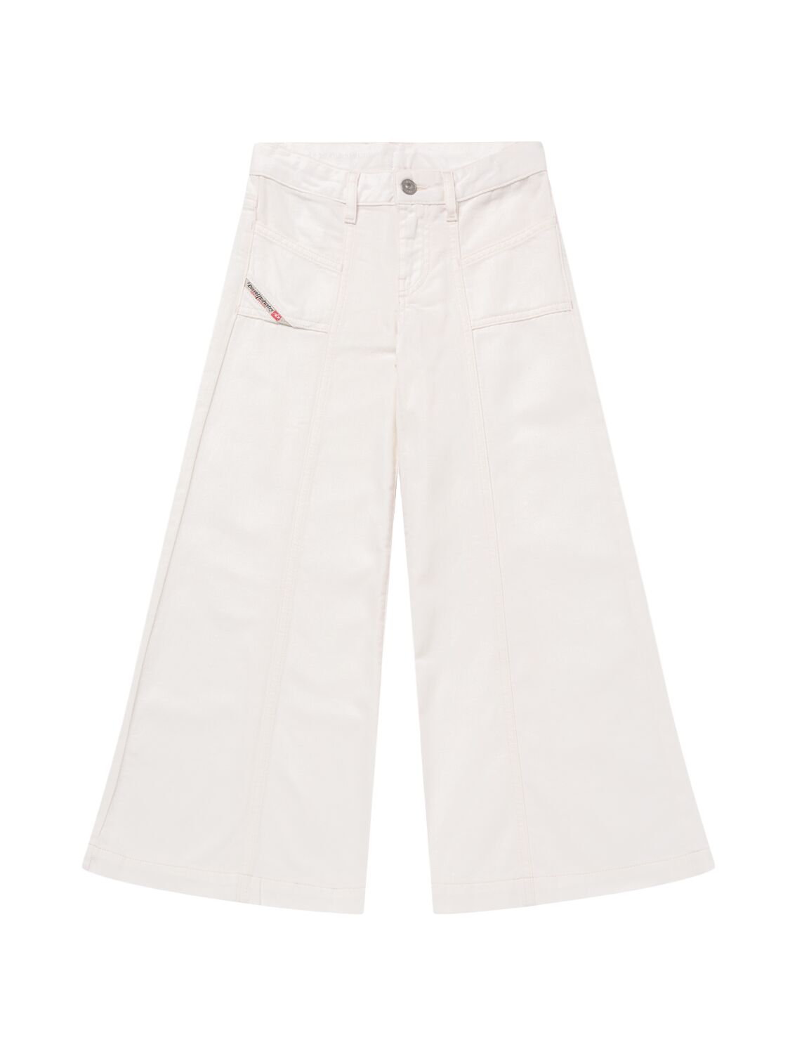 Diesel Cotton Wide Jeans In White