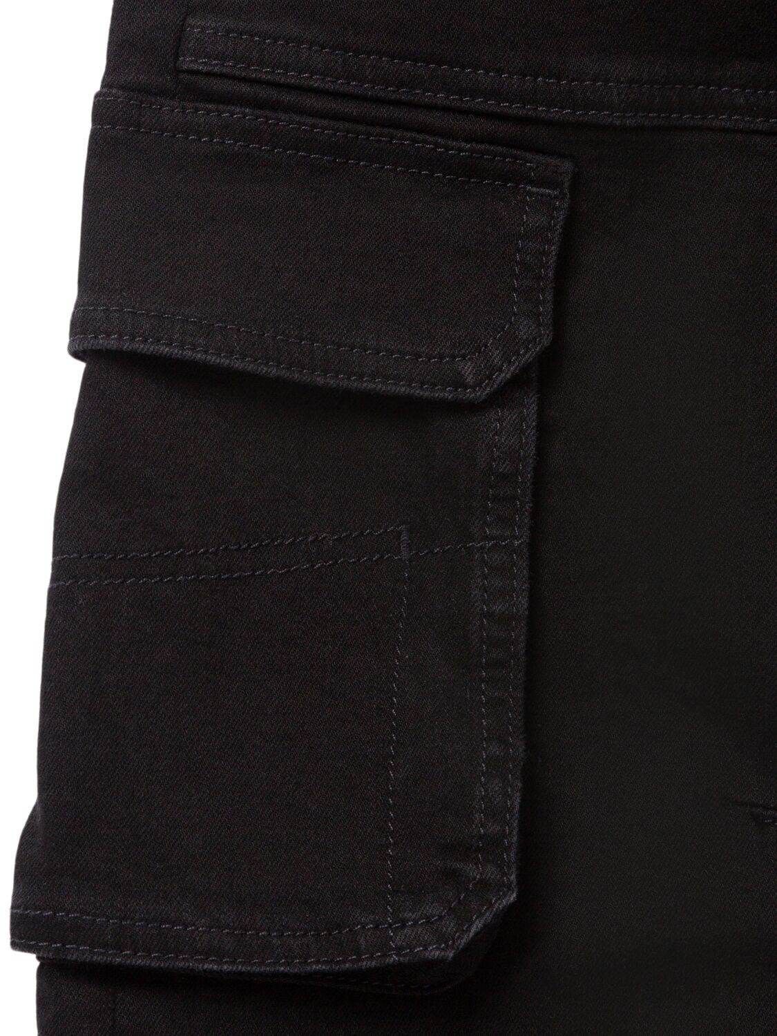 Diesel Stretch Cotton Cargo Jeans In Black