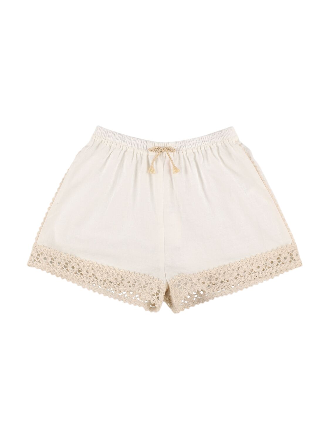 Zimmermann Cotton & Lace Shorts In Ivory