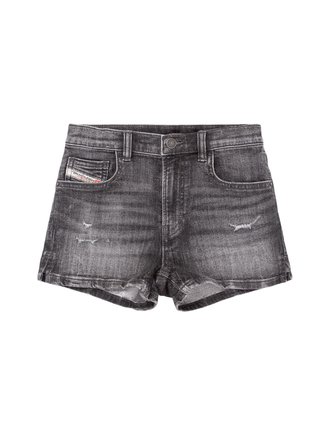 Diesel Stretch Cotton Denim Shorts In Black