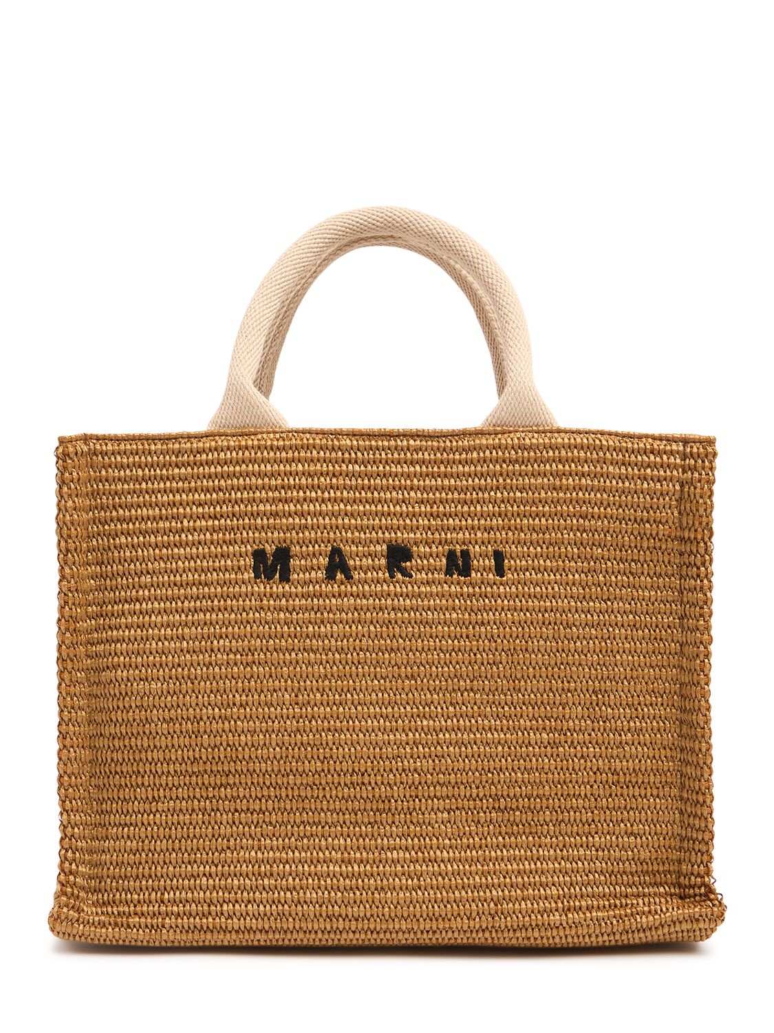 Petit Sac Cabas Imitation Raphia À Logo - MARNI - Modalova
