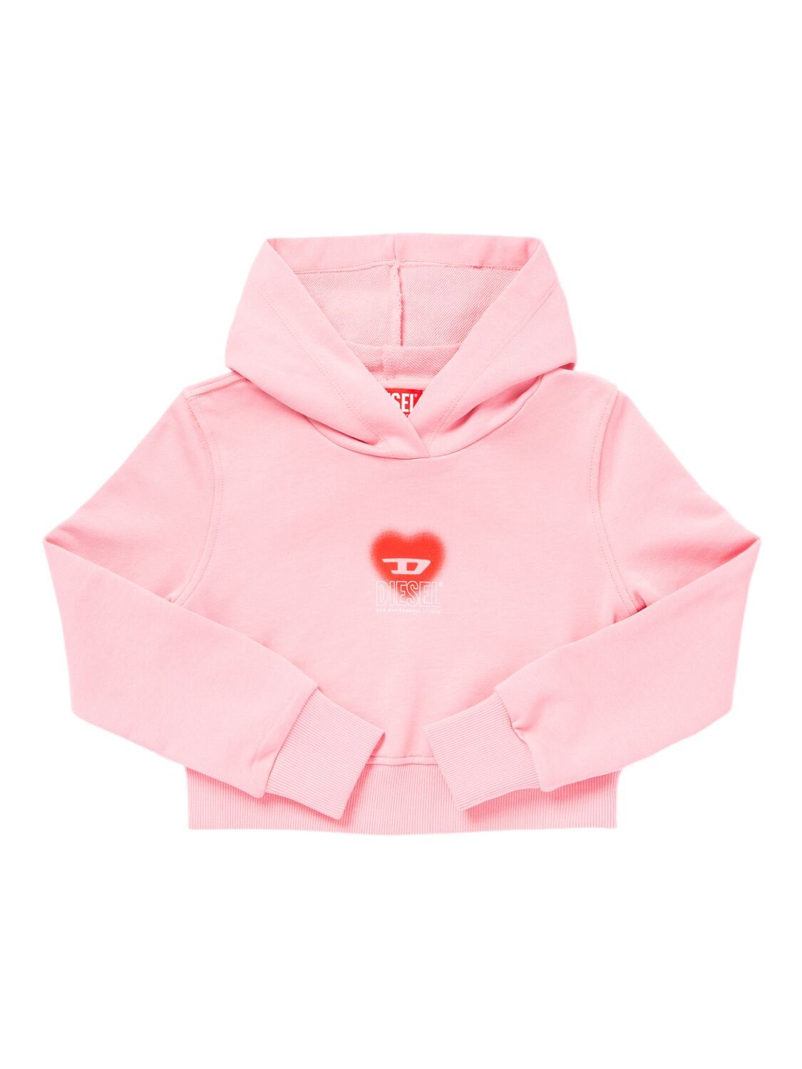 Diesel Logo Cotton Hoodie In Pink