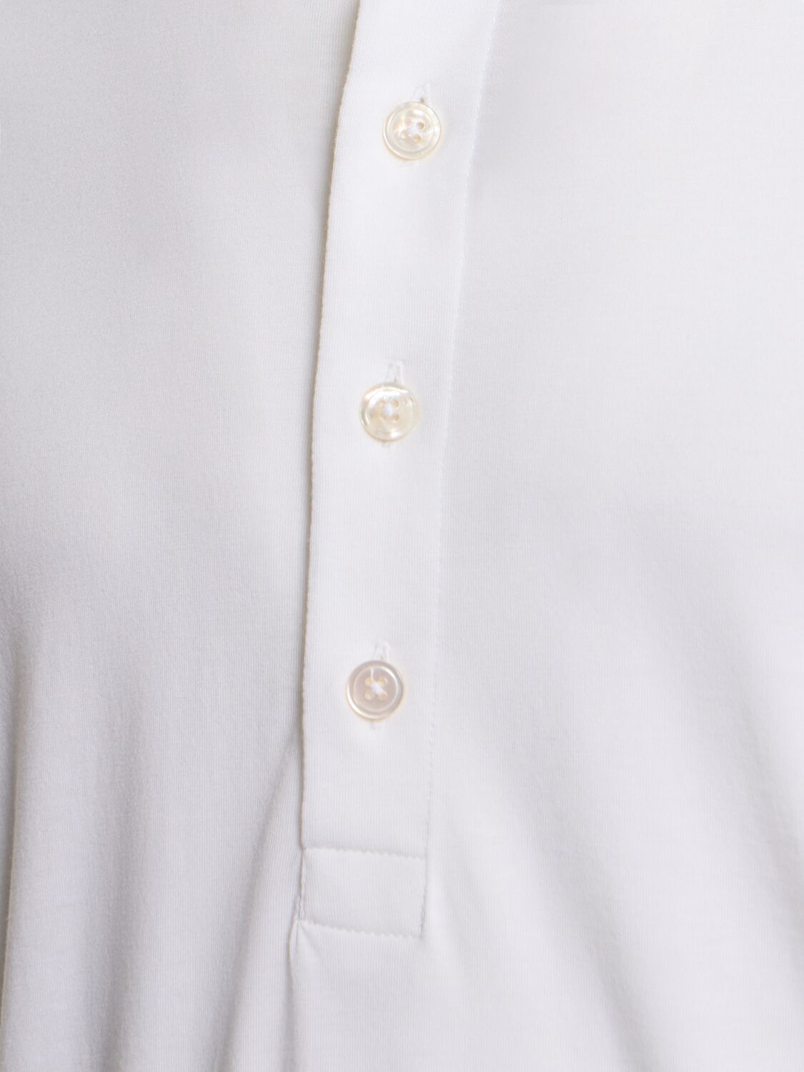 Shop Tom Ford Henley Lyocell Long Sleeve T-shirt In White