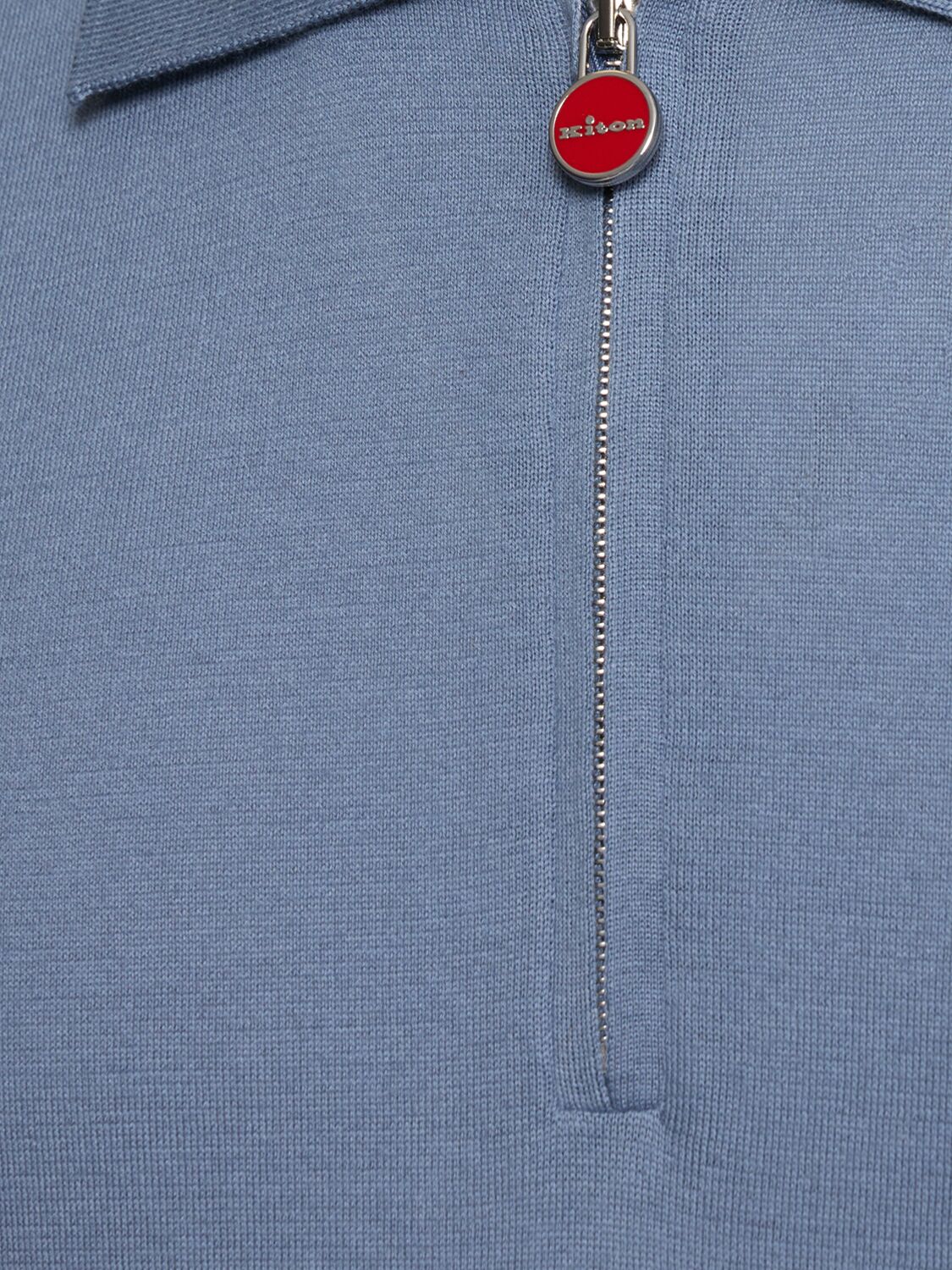KITON COTTON ZIPPED POLO 