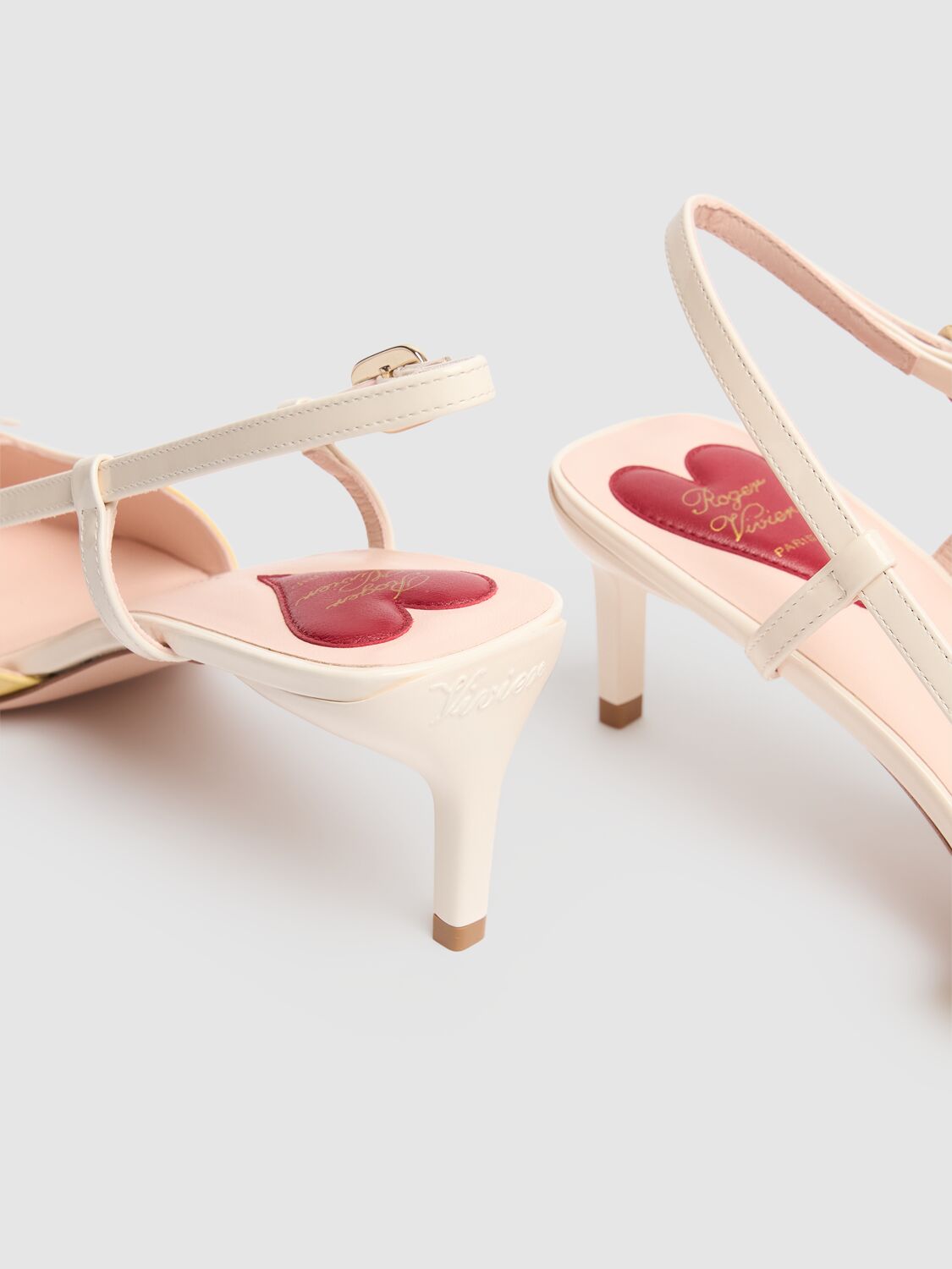 Roger Vivier 55mm Mini Buckle Patent Leather Pumps In Yellow,offwhite
