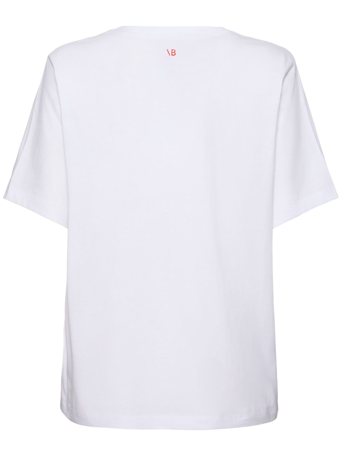 Shop Victoria Beckham Slogan Cotton T-shirt In White