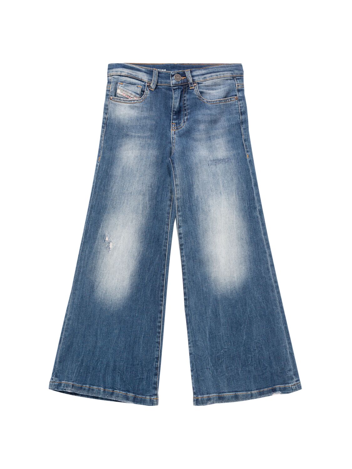 Diesel Stretch Cotton Flared Jeans In Blue