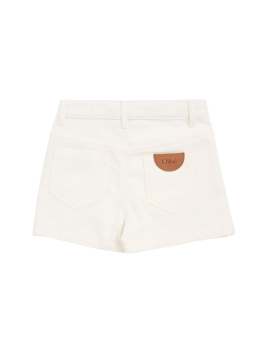 Shop Chloé Cotton Drill Shorts In White