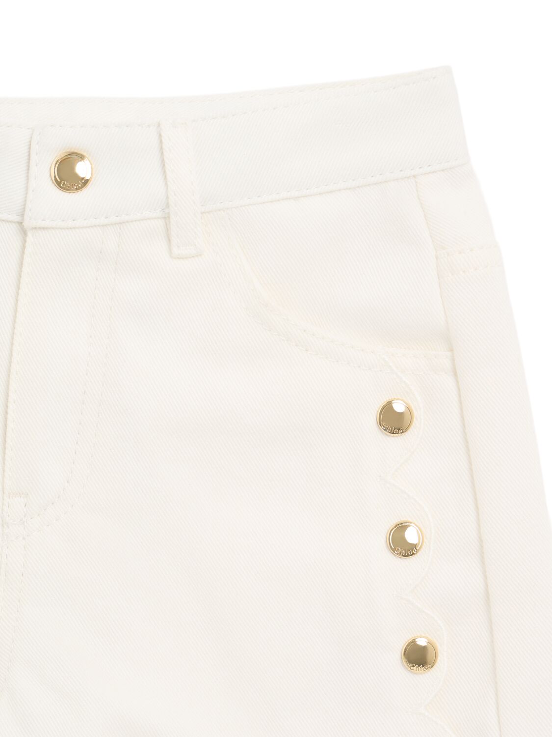 Shop Chloé Cotton Drill Shorts In White