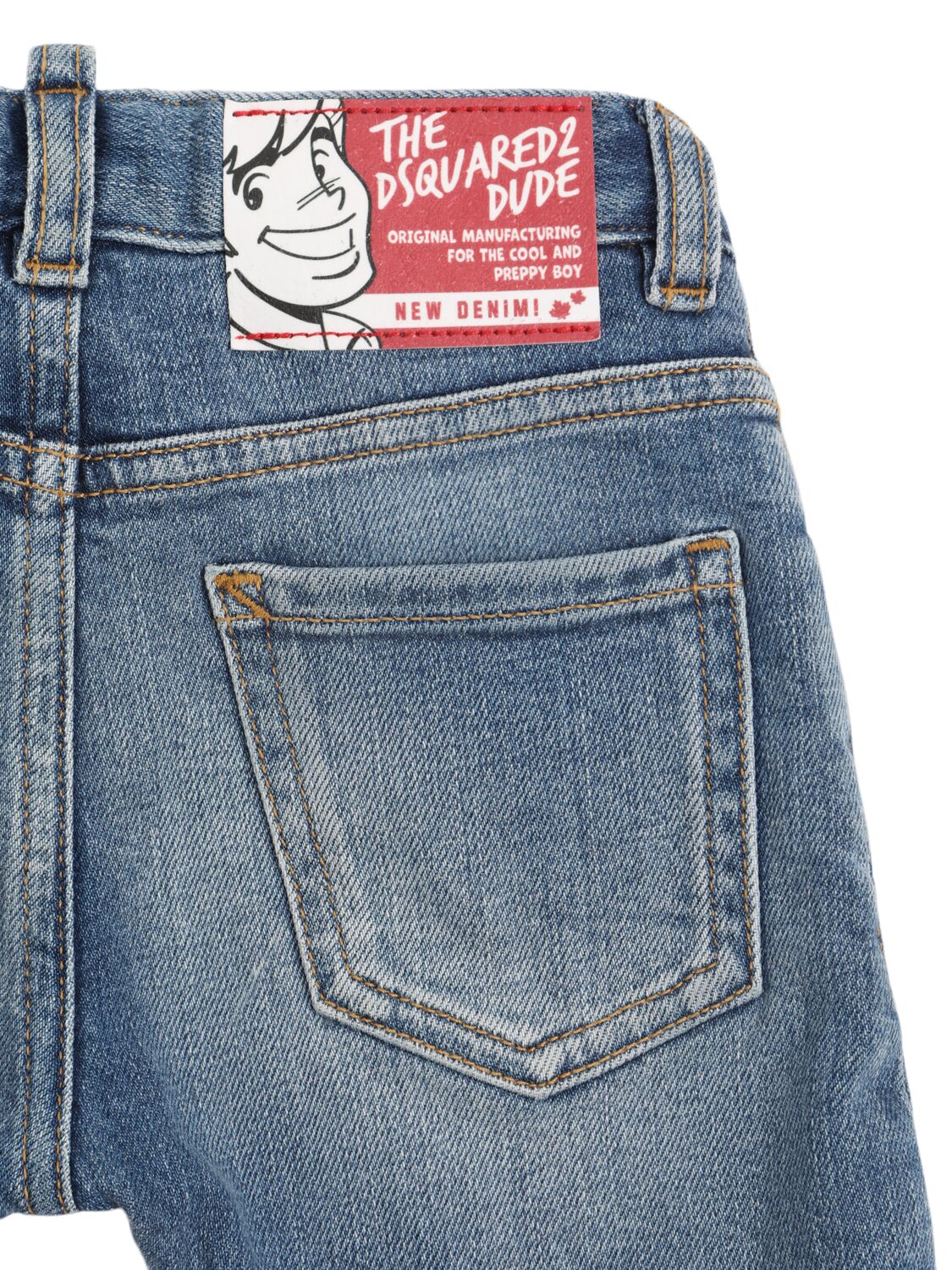 Dsquared2 Stonewashed Stretch Cotton Jeans In Blue