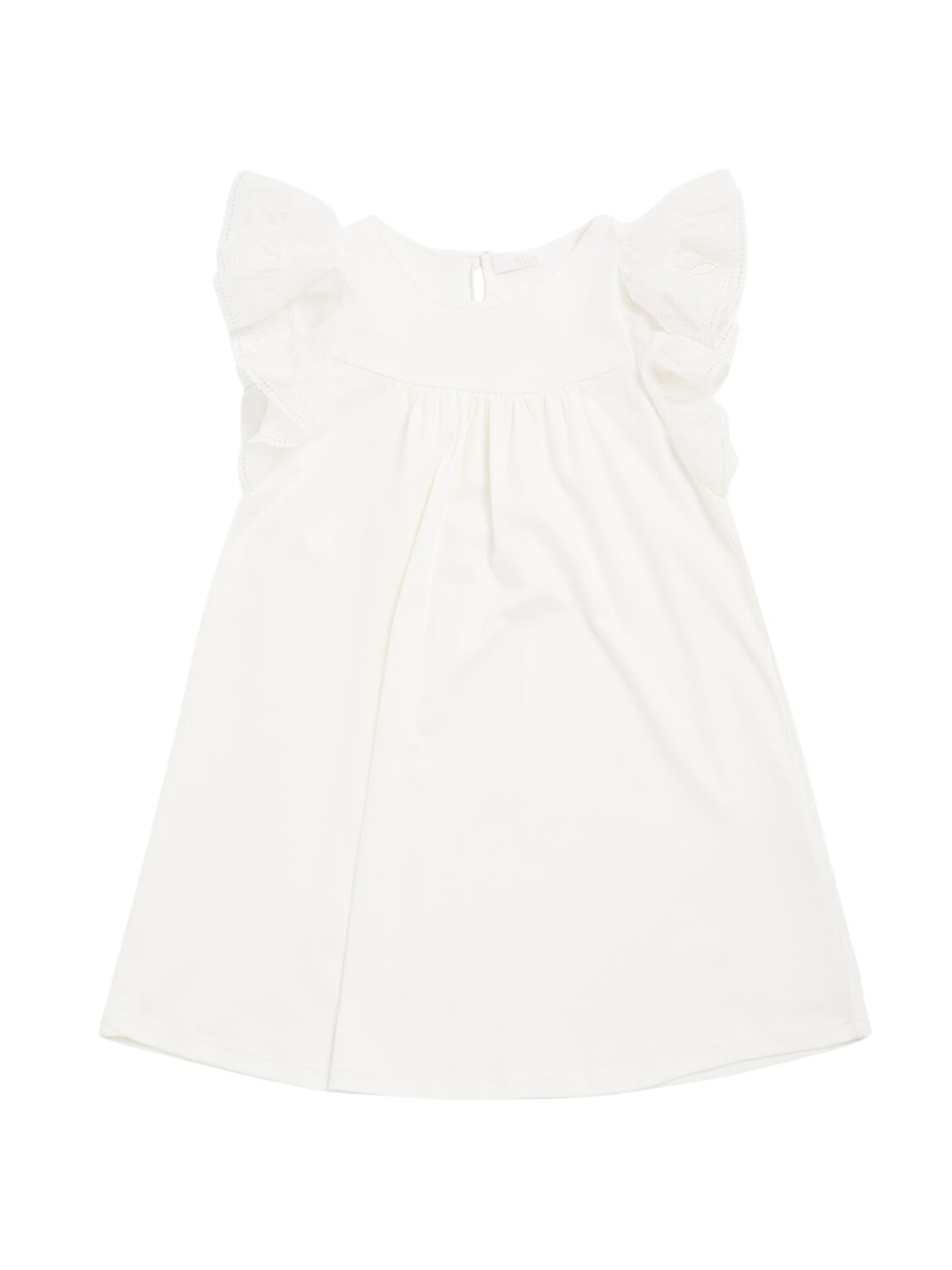 Chloé Embroidered Cotton Interlock Dress In White