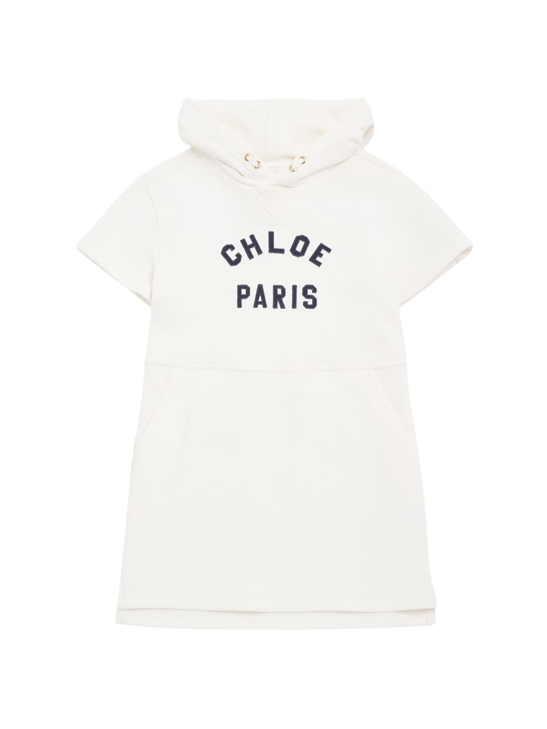 Chloé Cotton Sweat Dress W/logo In White