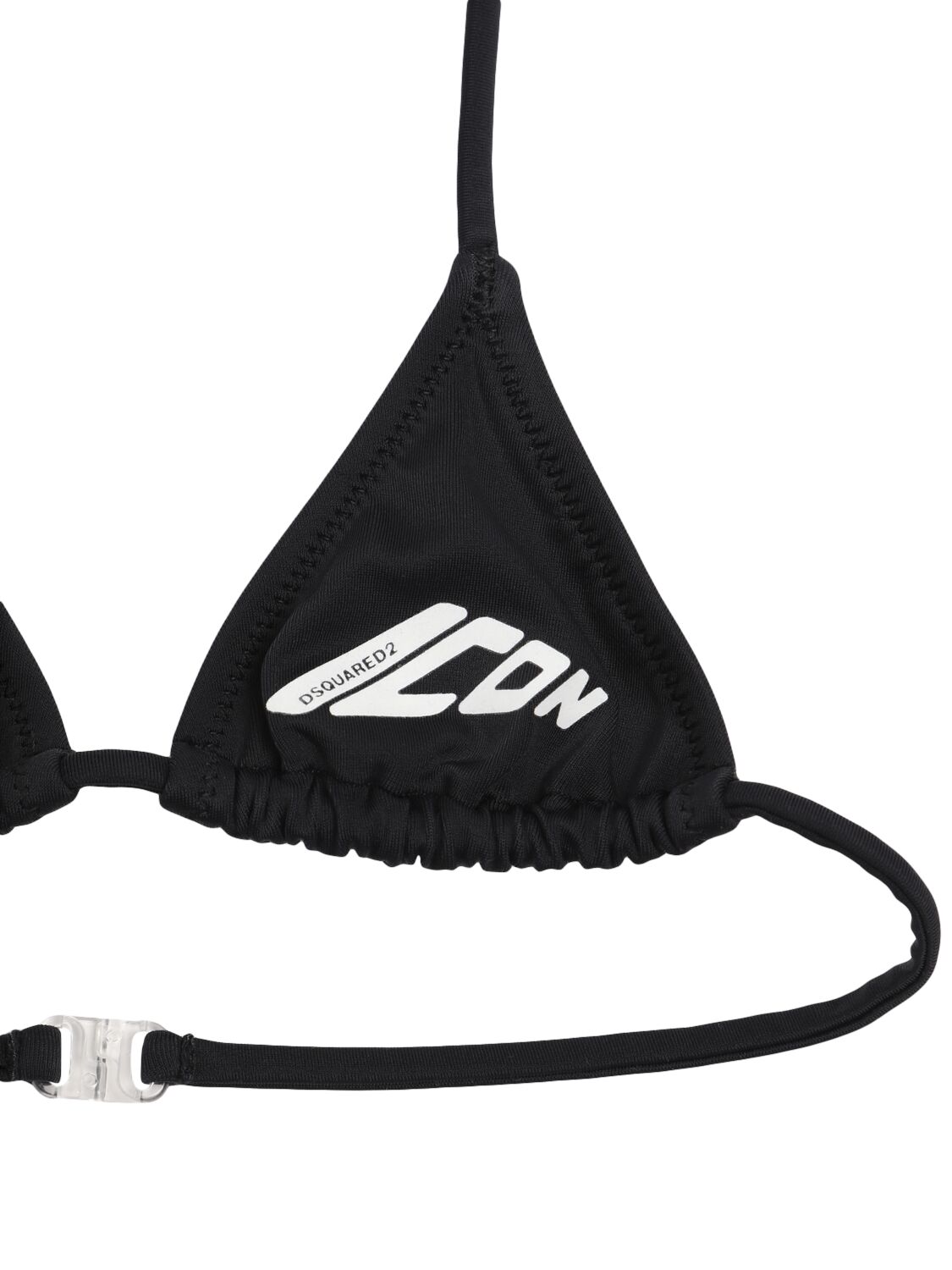 Dsquared2 Logo Print Triangle Bikini Set In Black