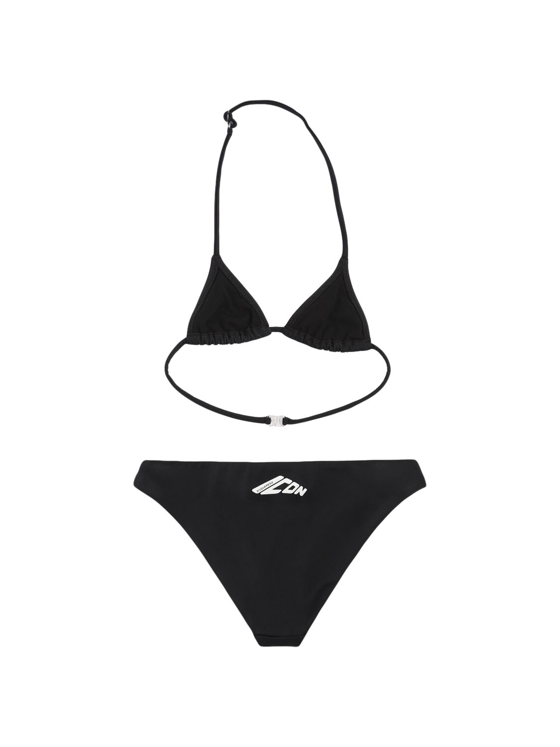 Dsquared2 Logo Print Triangle Bikini Set In Black