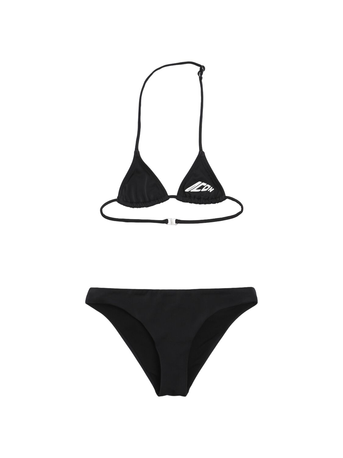 Dsquared2 Logo Print Triangle Bikini Set In Black