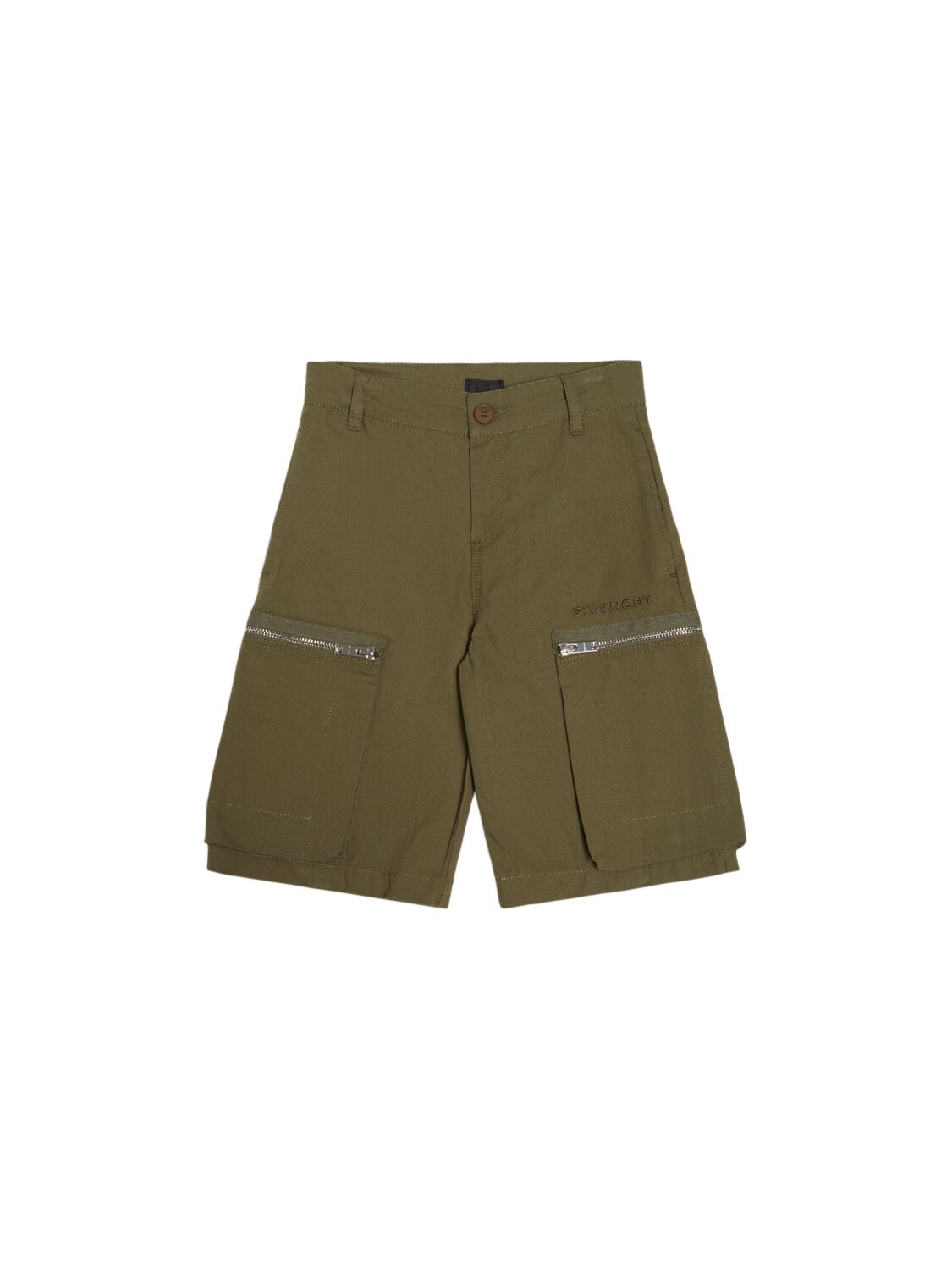 Givenchy Cotton Ripstop Bermuda Shorts In Green