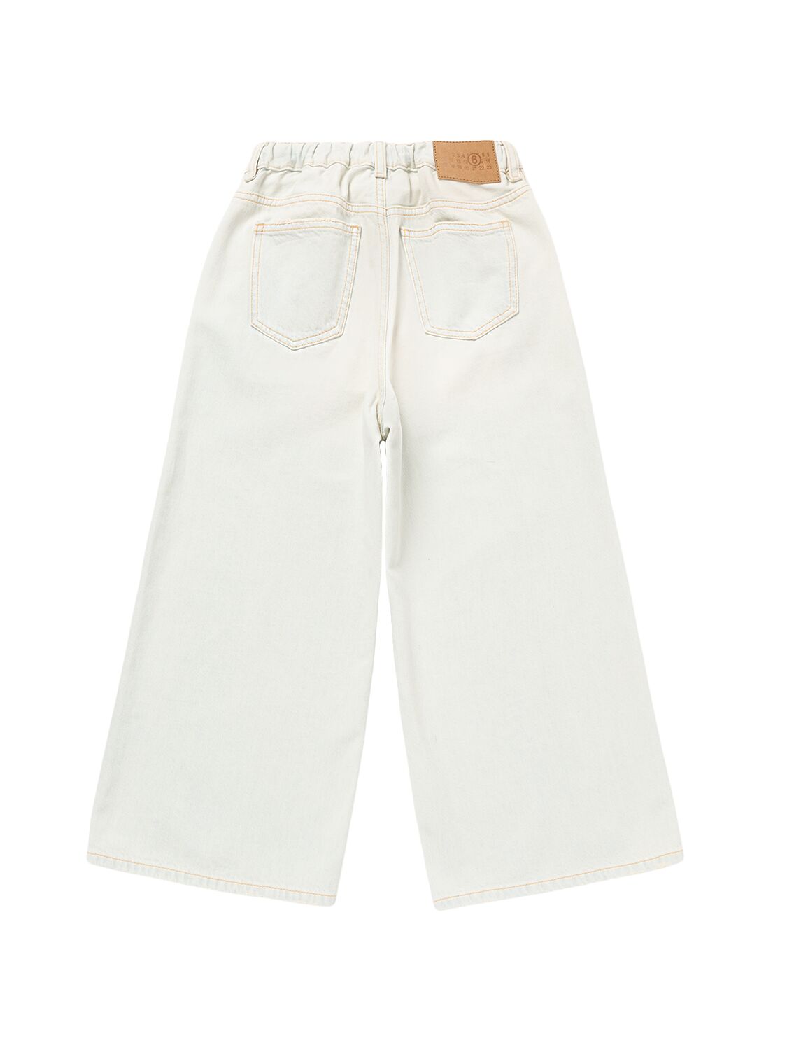 Shop Mm6 Maison Margiela Cotton Wide Jeans In Light Blue