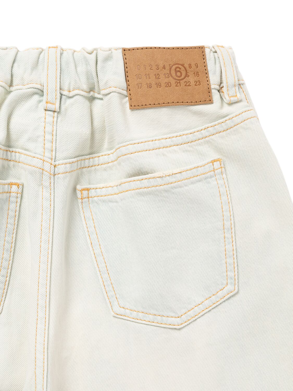 Shop Mm6 Maison Margiela Cotton Wide Jeans In Light Blue