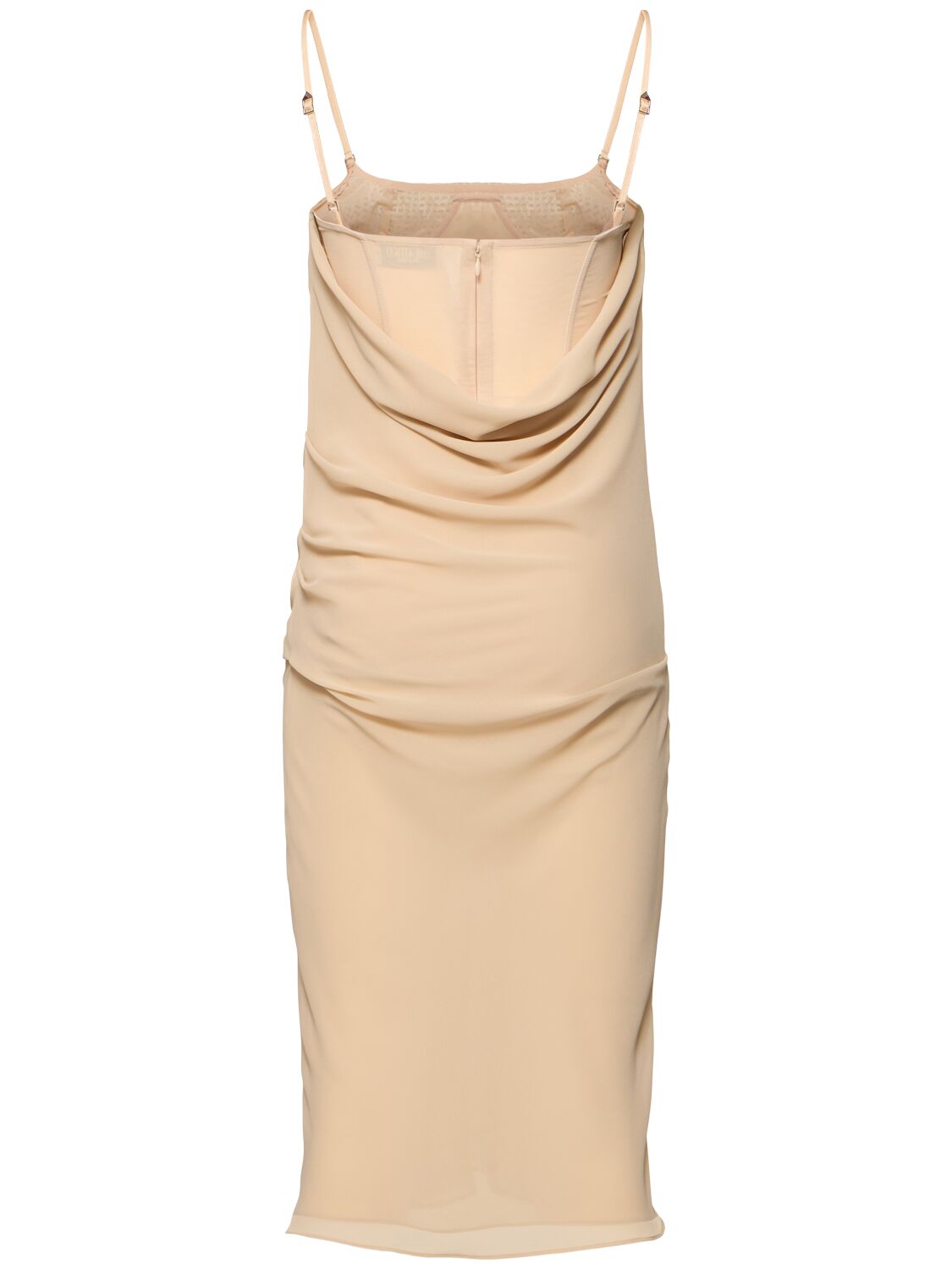 Attico Georgette & Tulle Embellished Midi Dress In Light Pink