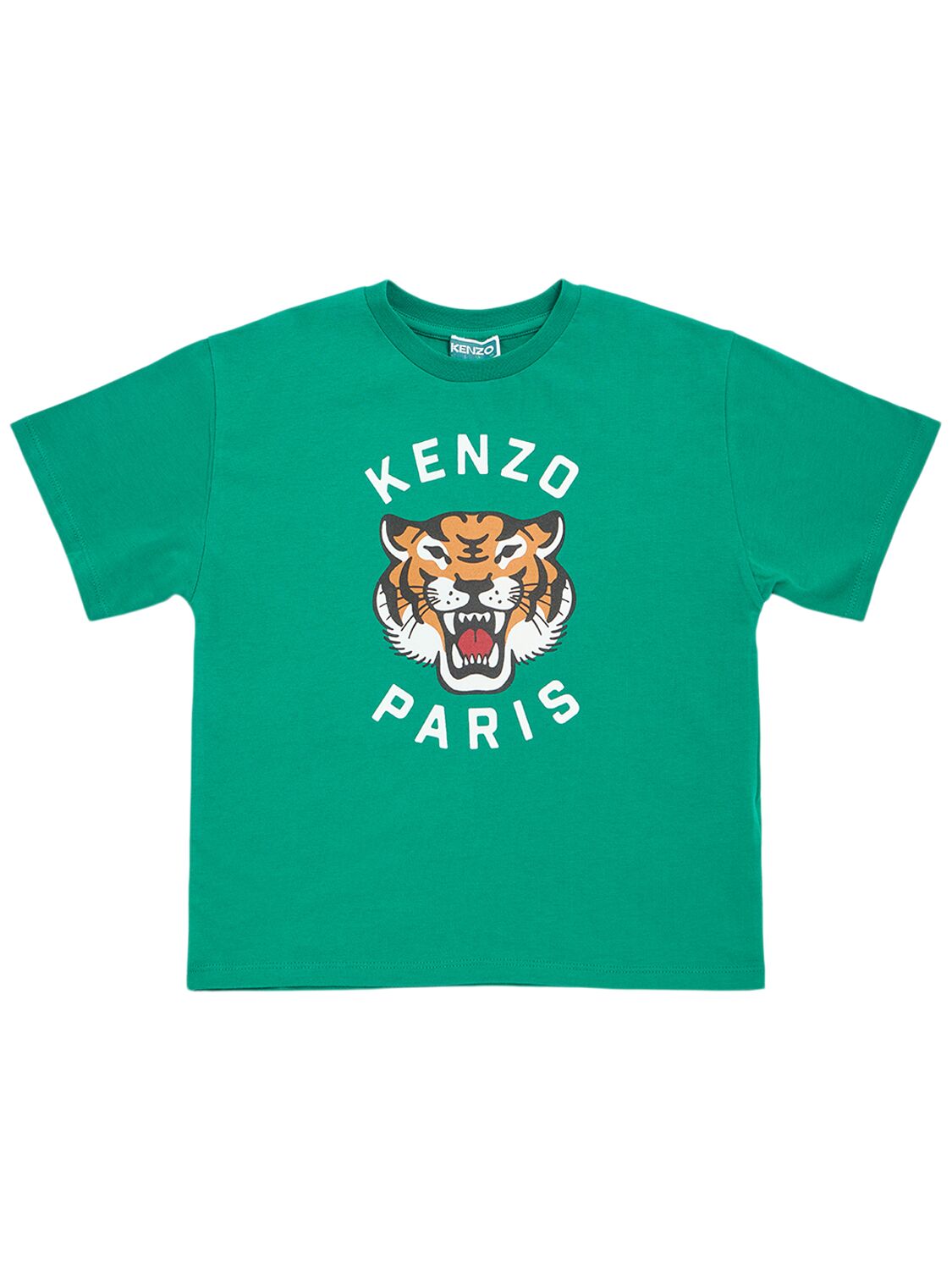Kenzo Tiger Print T-shirt Kids In Green