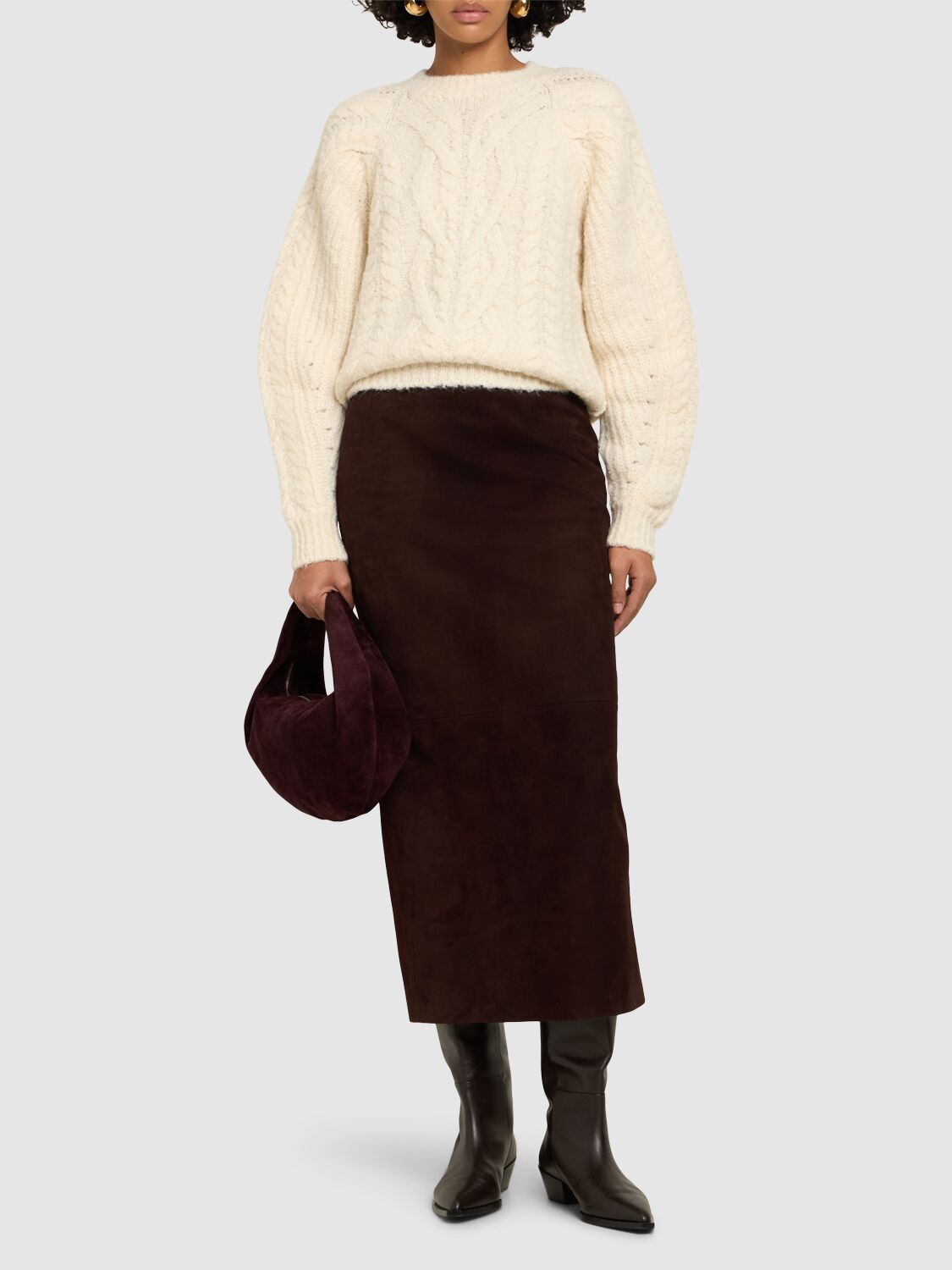 Isabel Marant Kallie Alpaca Blend Knit Sweater In Ecru