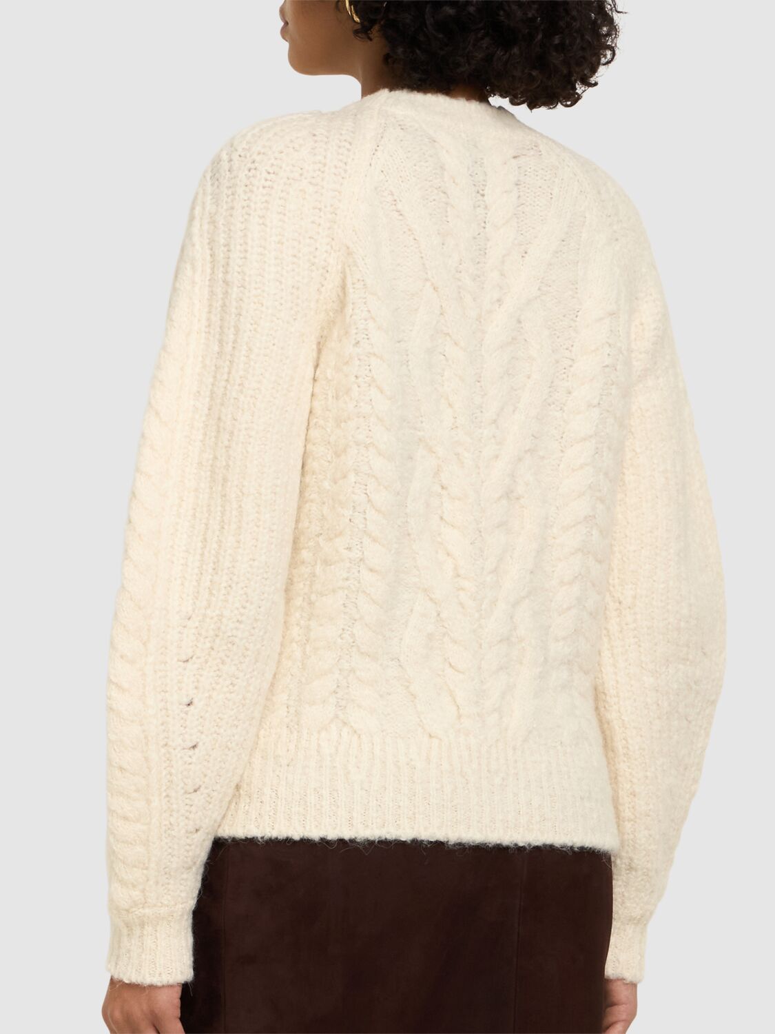 Isabel Marant Kallie Alpaca Blend Knit Sweater In Ecru
