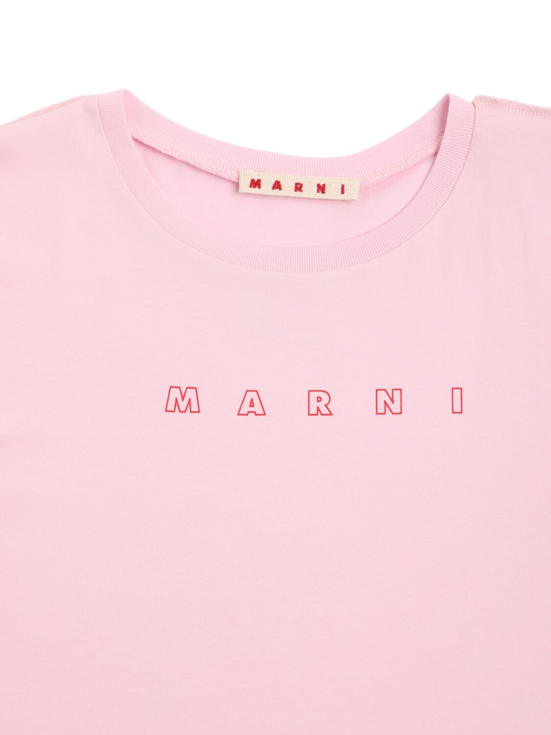 Marni Junior Printed Cotton Jersey Tank Top In Pink
