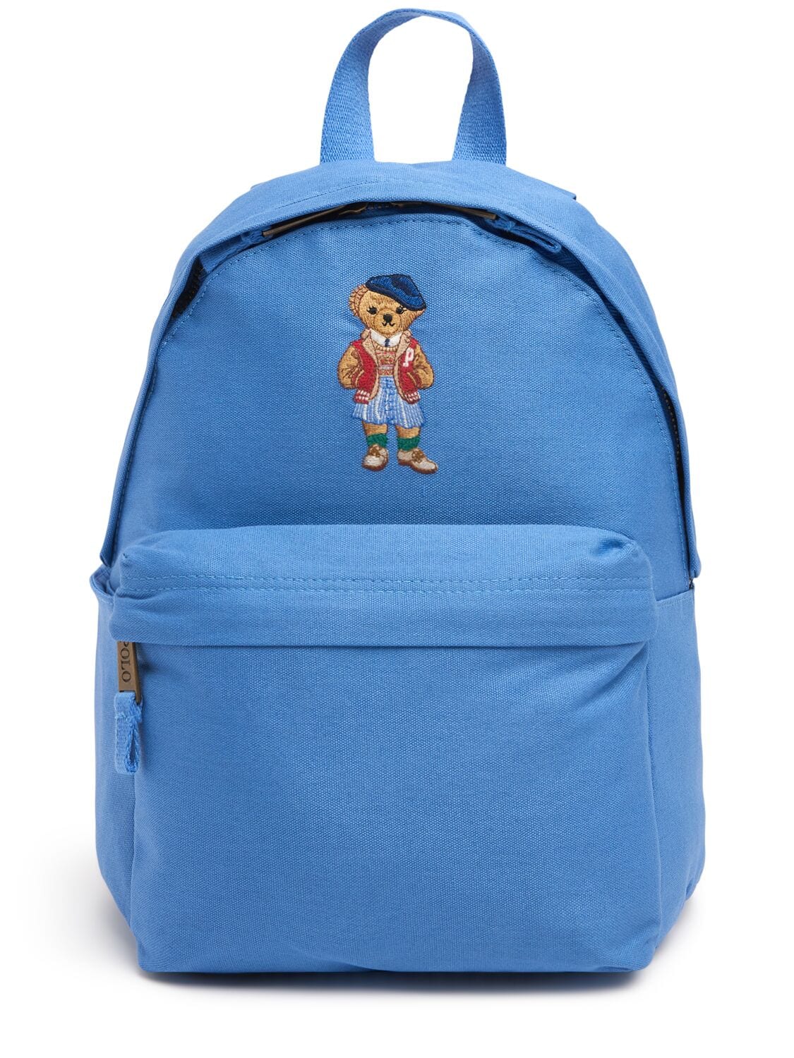 Bear Print Cotton Canvas Backpack