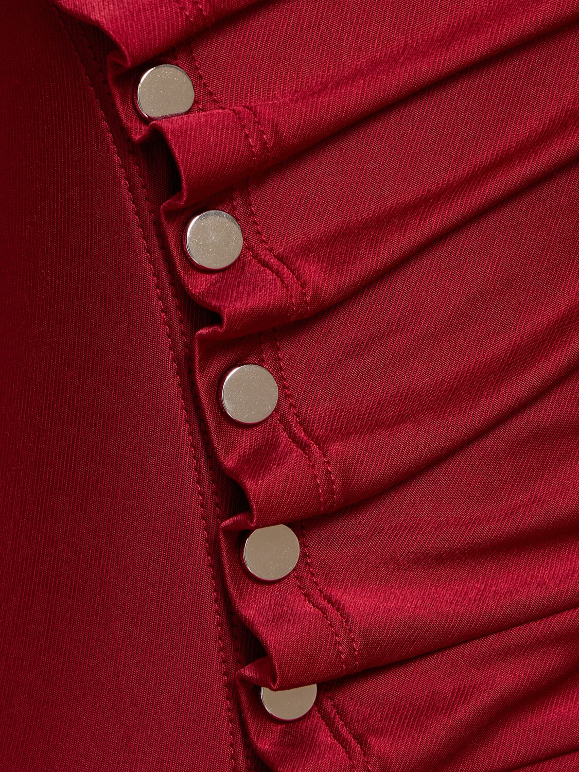 Shop Rabanne Draped Viscose Blend Jersey Top In Red