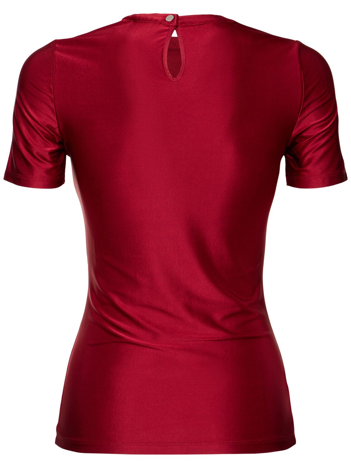 RABANNE DRAPED VISCOSE BLEND JERSEY TOP 