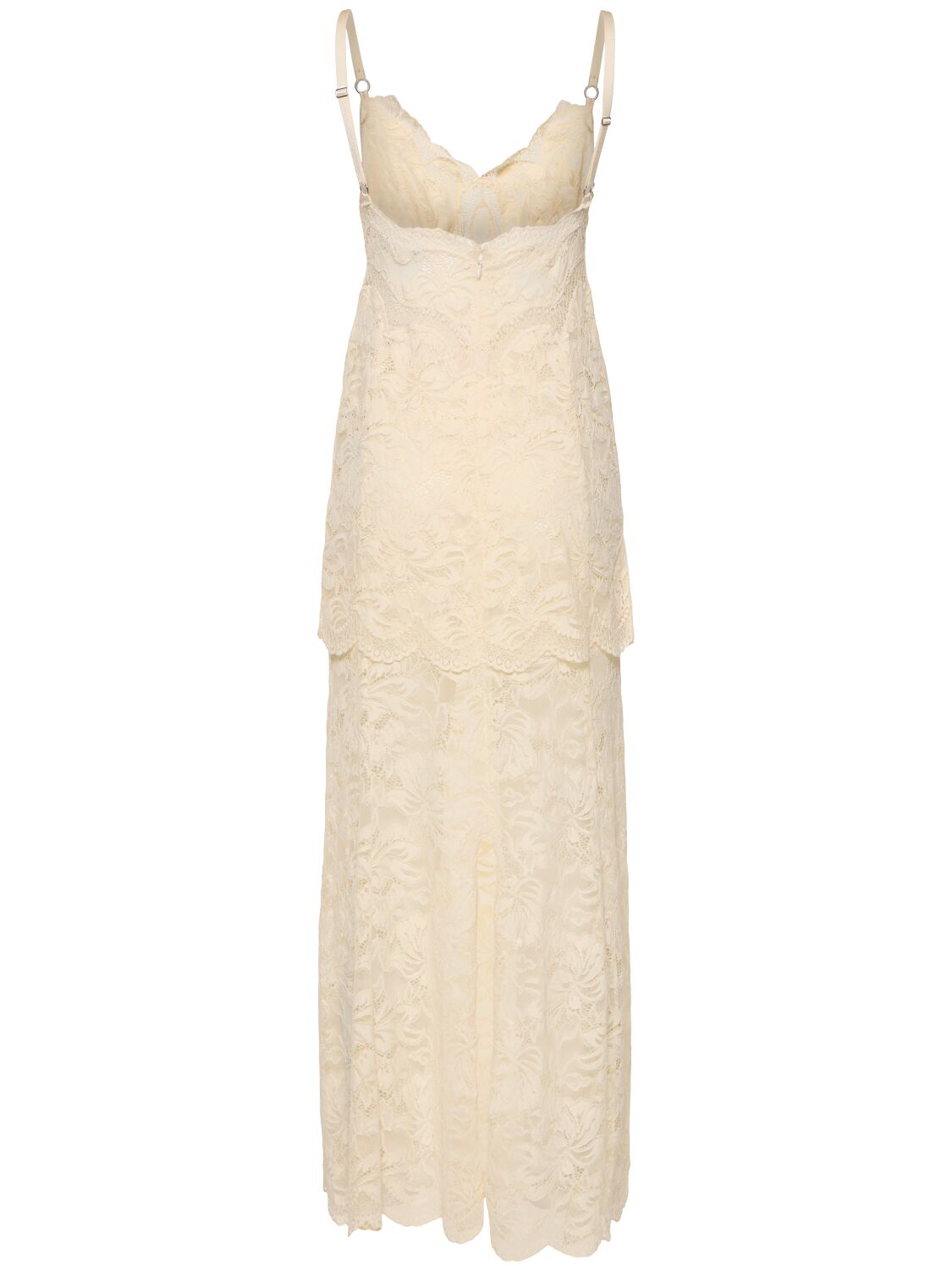 Rabanne Lace Overlay Ankle Length Dress In White