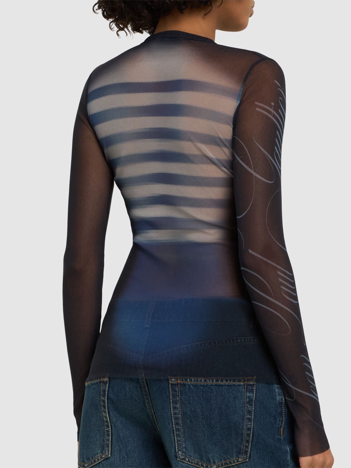 JEAN PAUL GAULTIER LE MÂLE PRINTED MESH TOP 