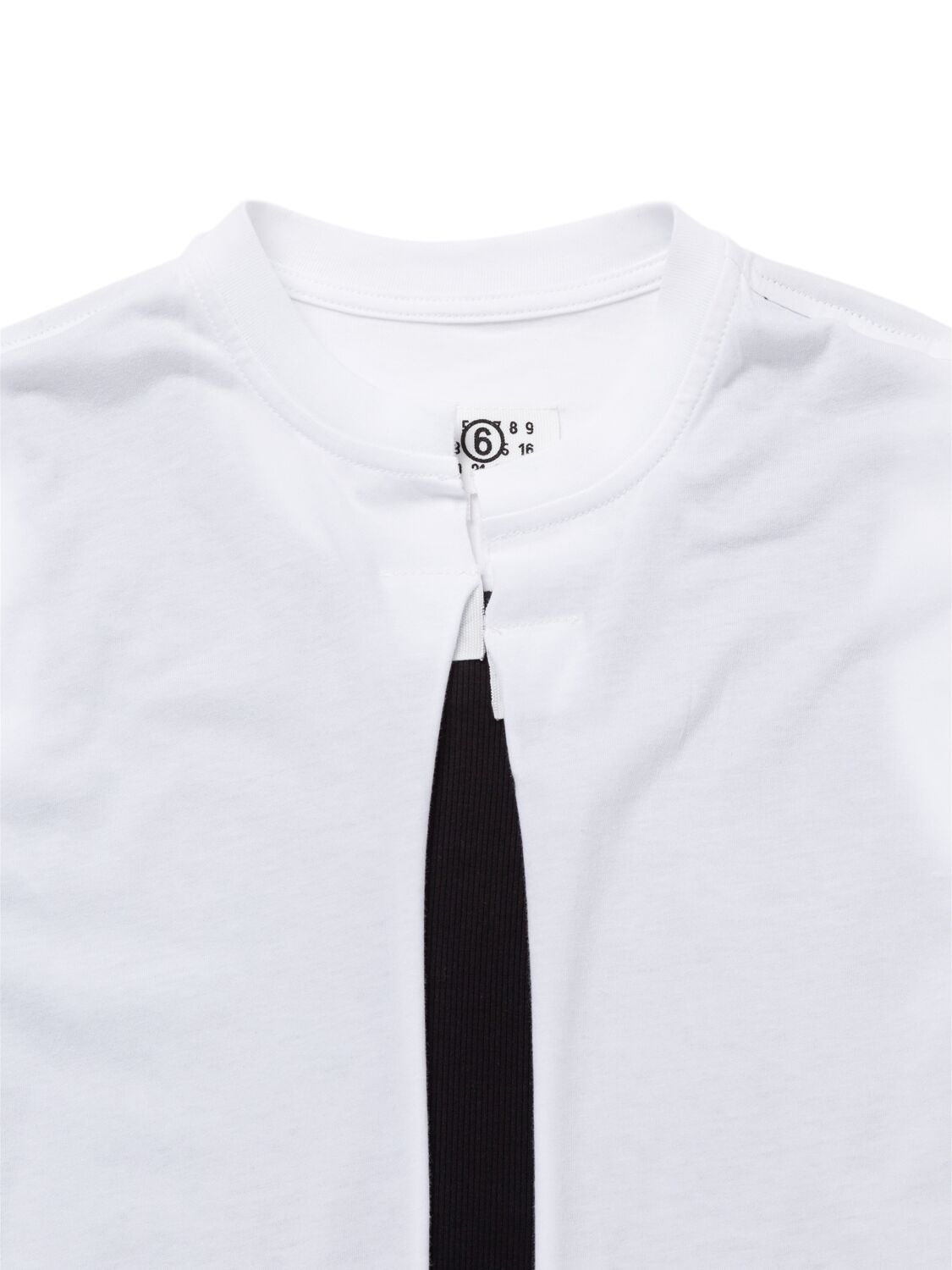 Shop Mm6 Maison Margiela Cotton Jersey Top W/ Cardigan T-shirt In Black/white
