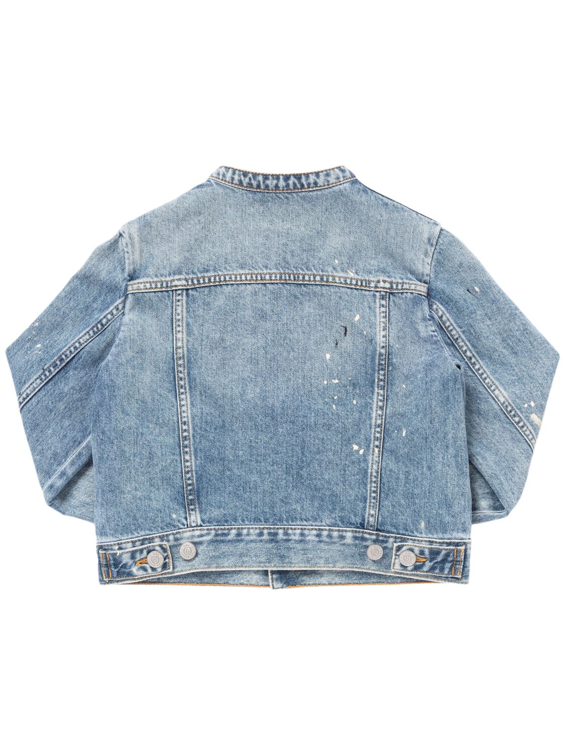 Mm6 Maison Margiela Printed Cotton Denim Jacket In Blue