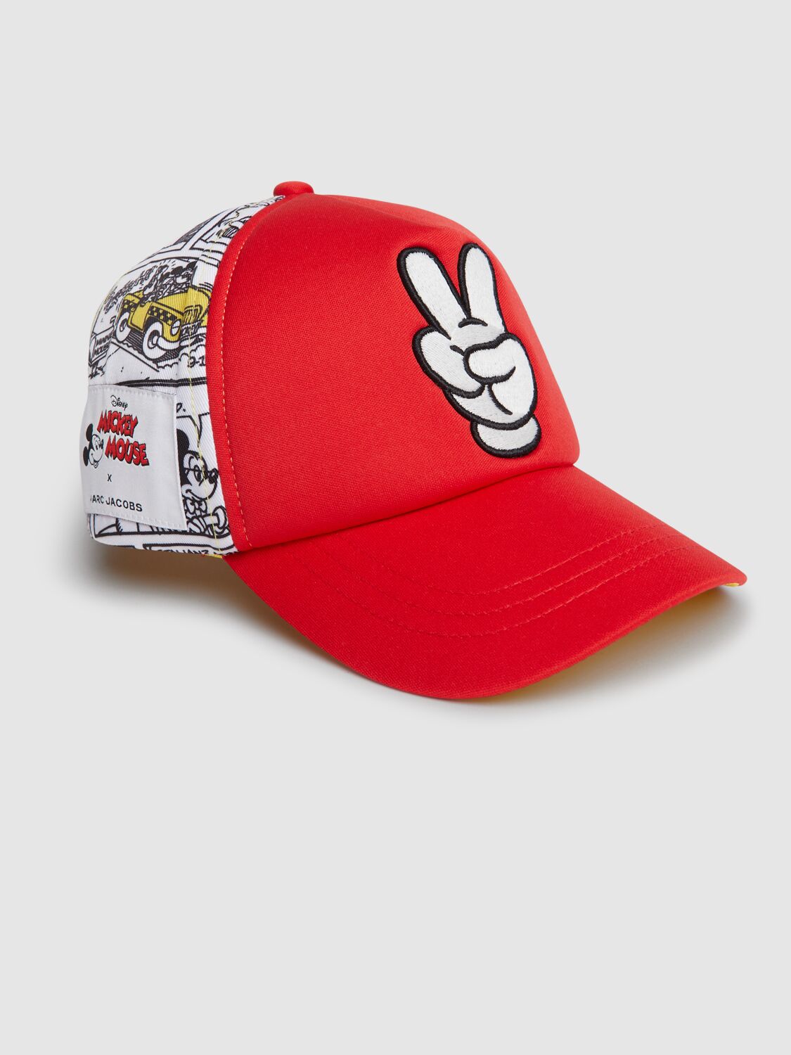 Marc Jacobs Mickey Mouse Print Baseball Hat In Red
