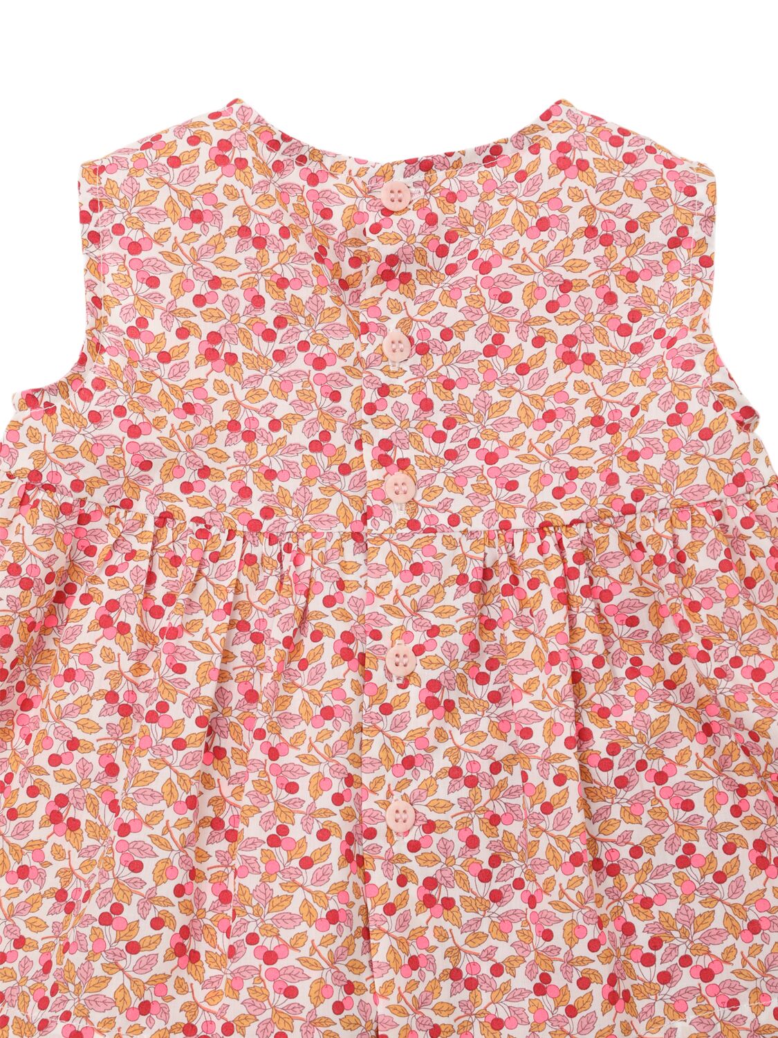 Il Gufo Printed Cotton Top & Shorts In Orange/pink