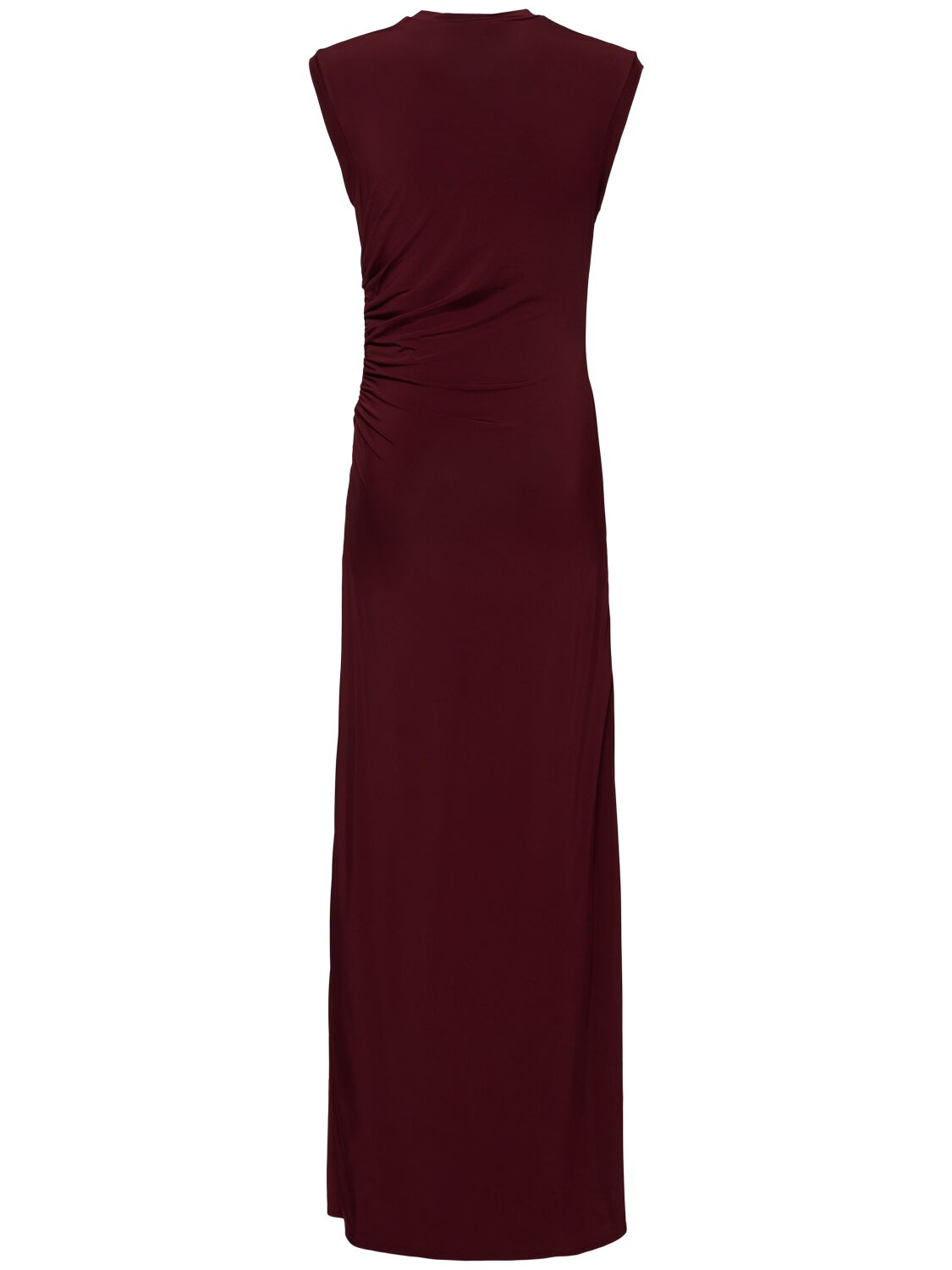 Shop Stella Mccartney Fluid Jersey Long Dress In Bordeaux