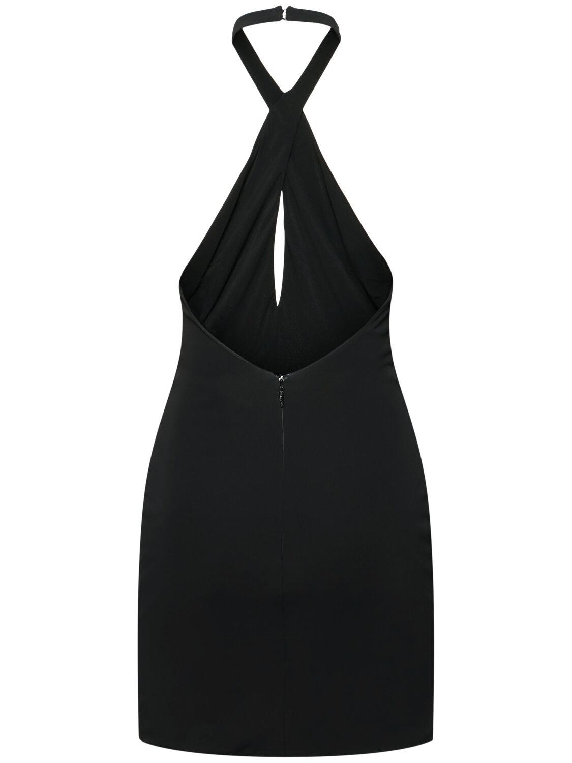 Roberto Cavalli Matte Viscose Jersey Halter Minidress In Black